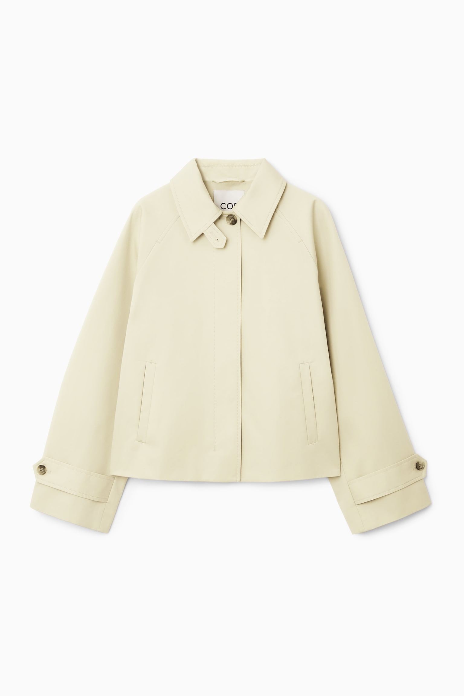 SHORT TWILL TRENCH COAT - BEIGE