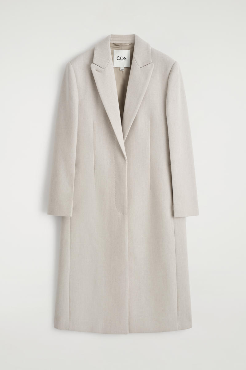 Tailored Wool-Twill Long Coat