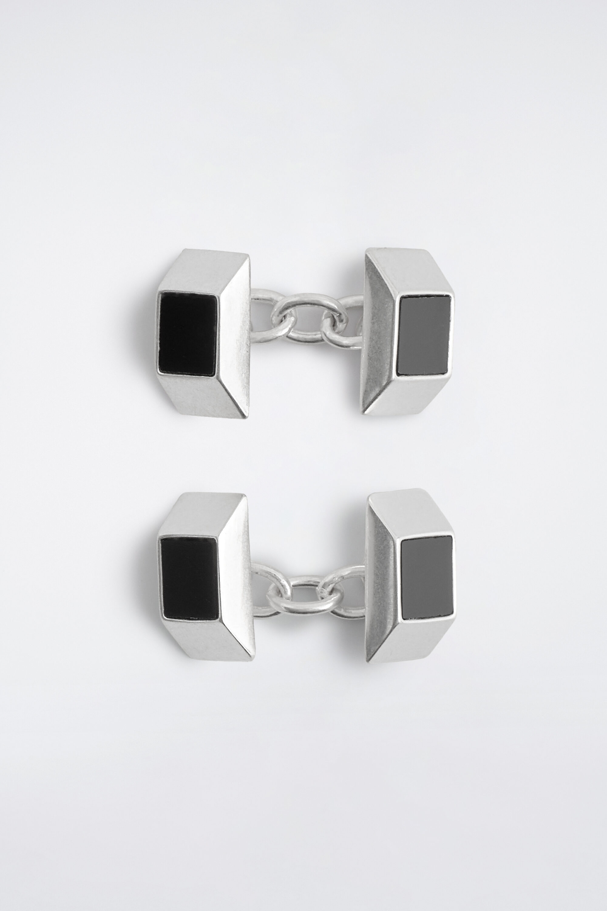 FACETED AGATE CUFF LINKS - SILVER | COS DK