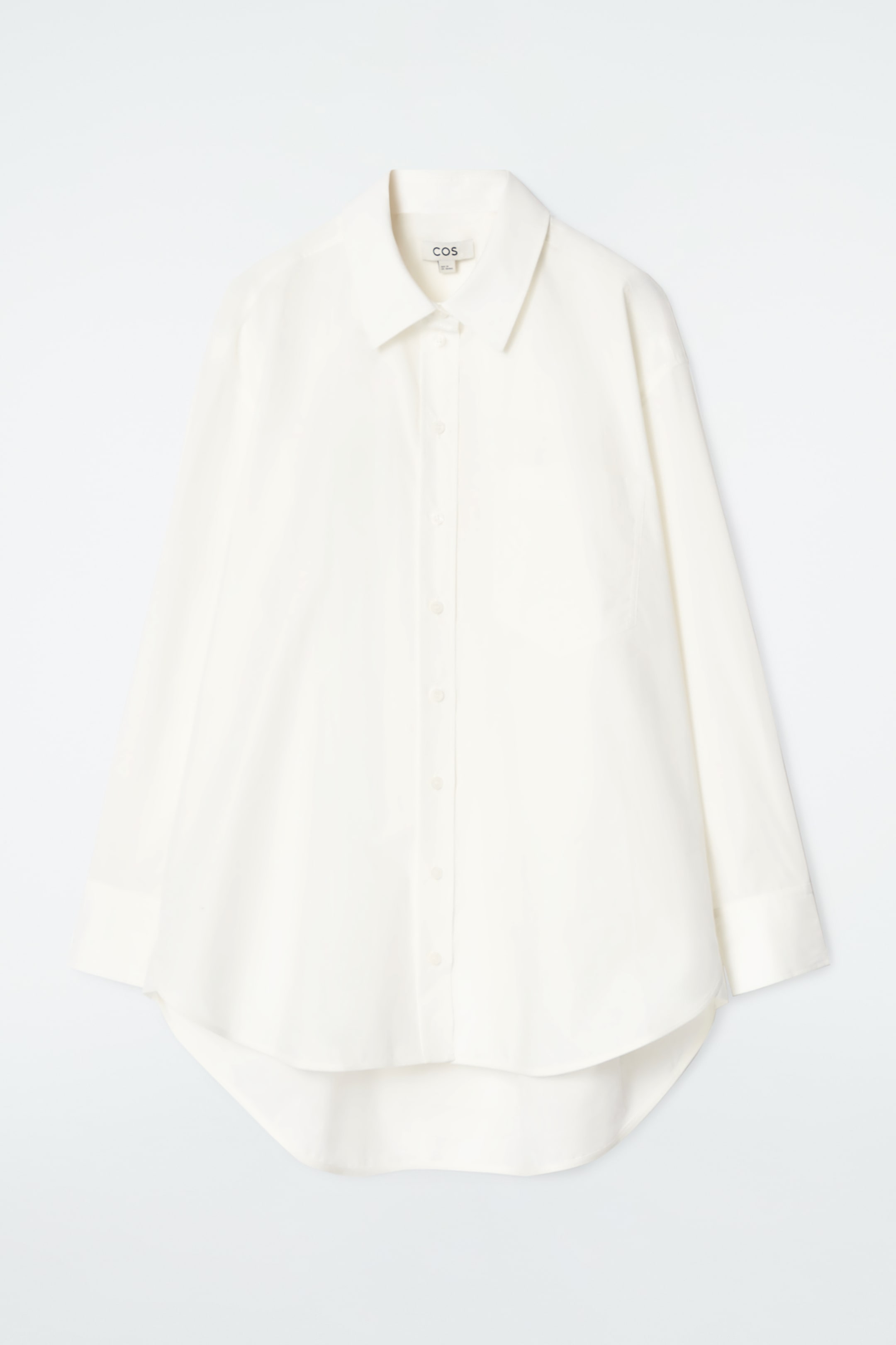 Grotere afbeelding bekijken: OVERSIZED CURVED-HEM SHIRT - WHITE - DAMES | H&M NL 1