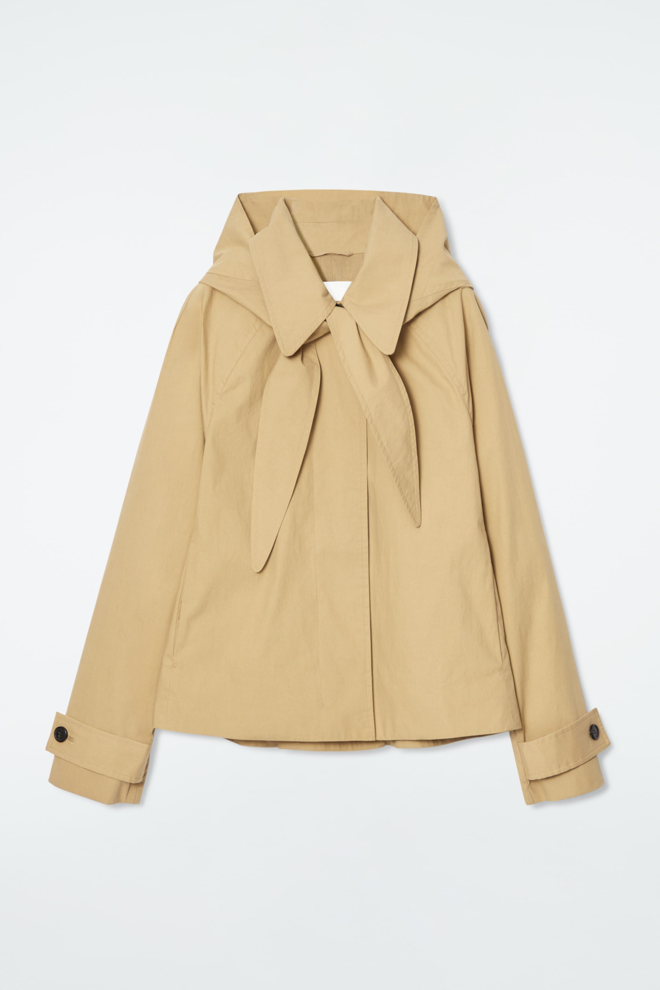 Grösseres Bild ansehen: KURZER TRENCHCOAT MIT ABNEHMBARER KAPUZE - BEIGE - DAMEN | H&M CH 1