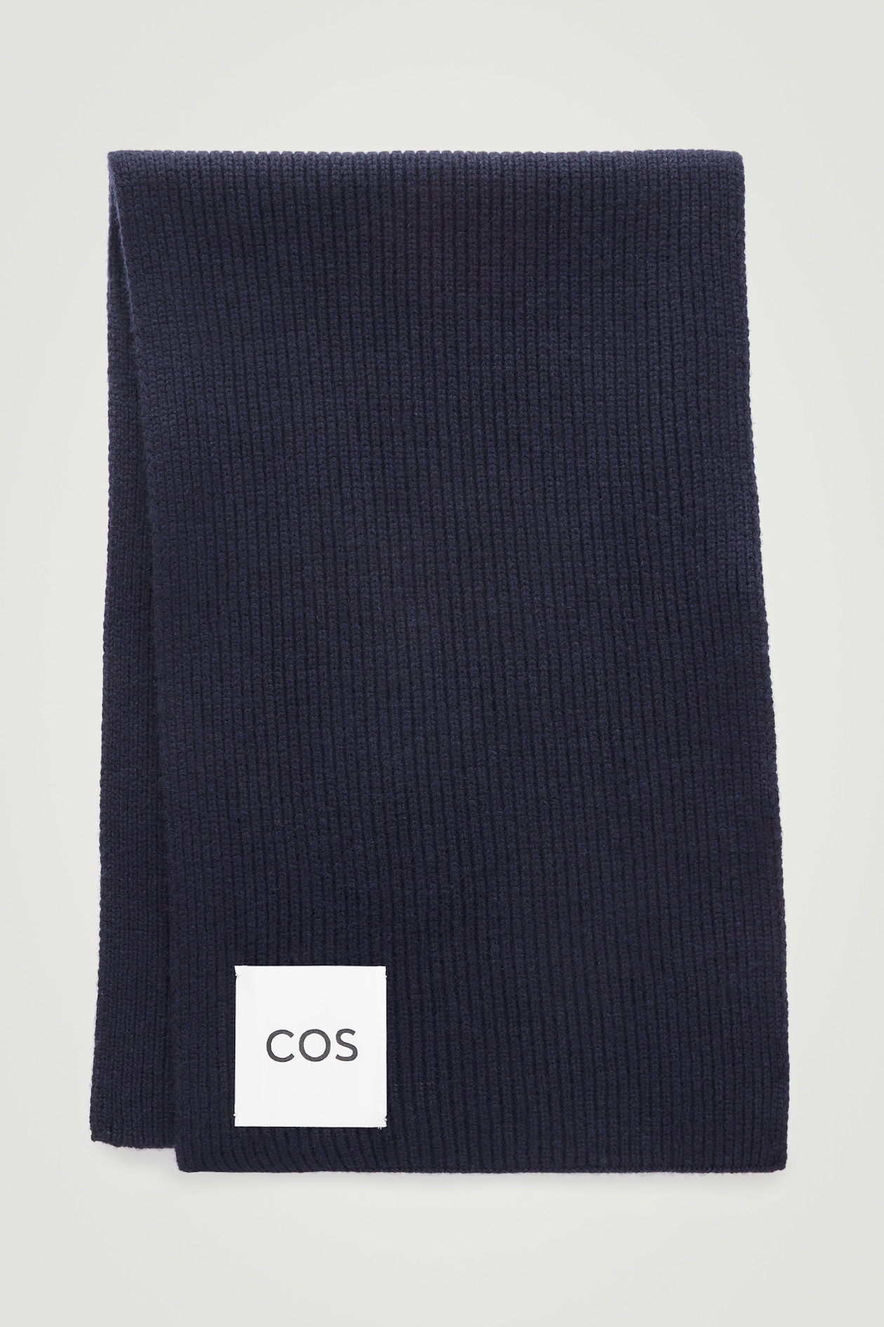 SCIARPA IN LANA E CASHMERE A COSTE BLU NAVY COS