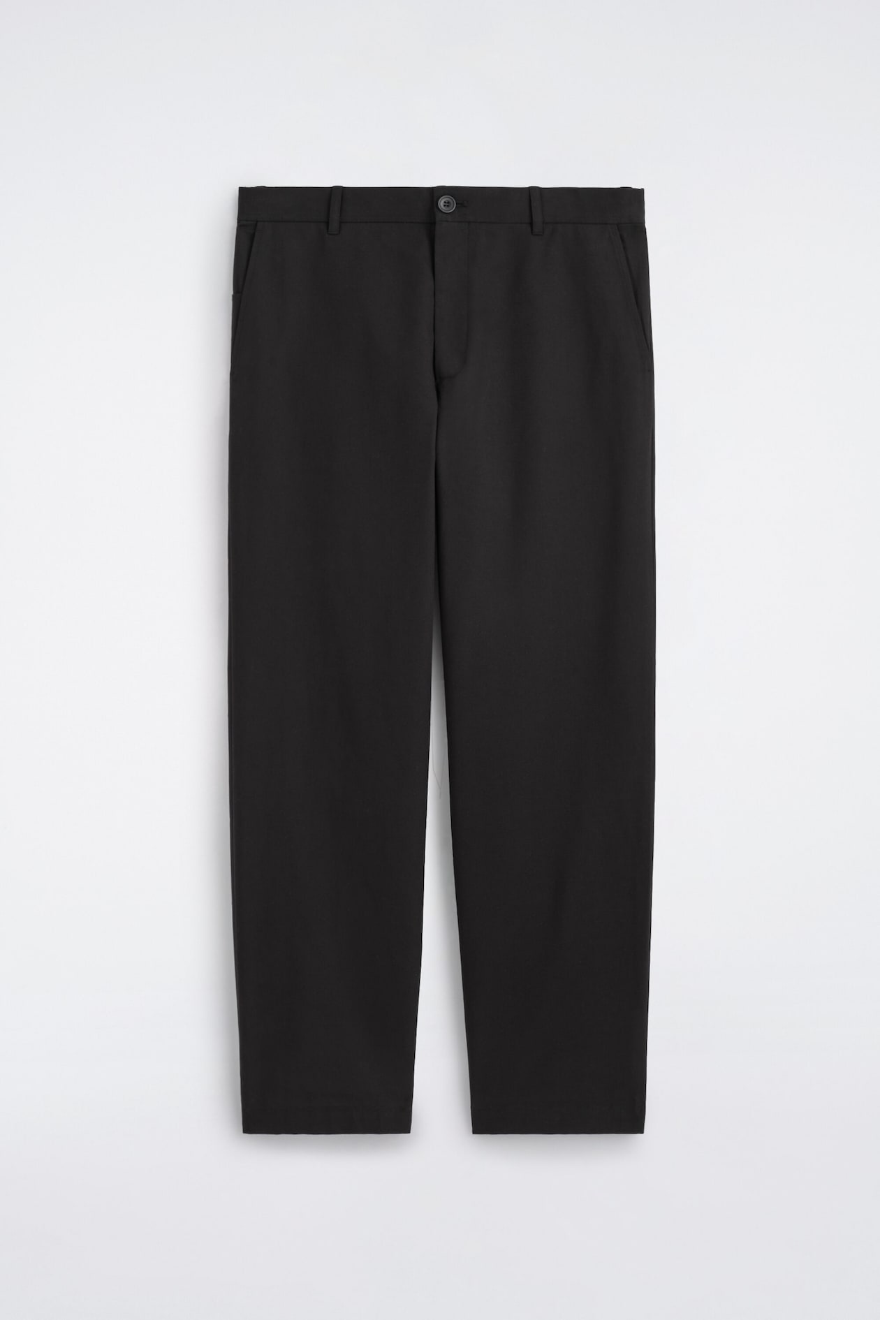 COTTON REGULAR-FIT STRAIGHT-LEG CHINOS — BLACK