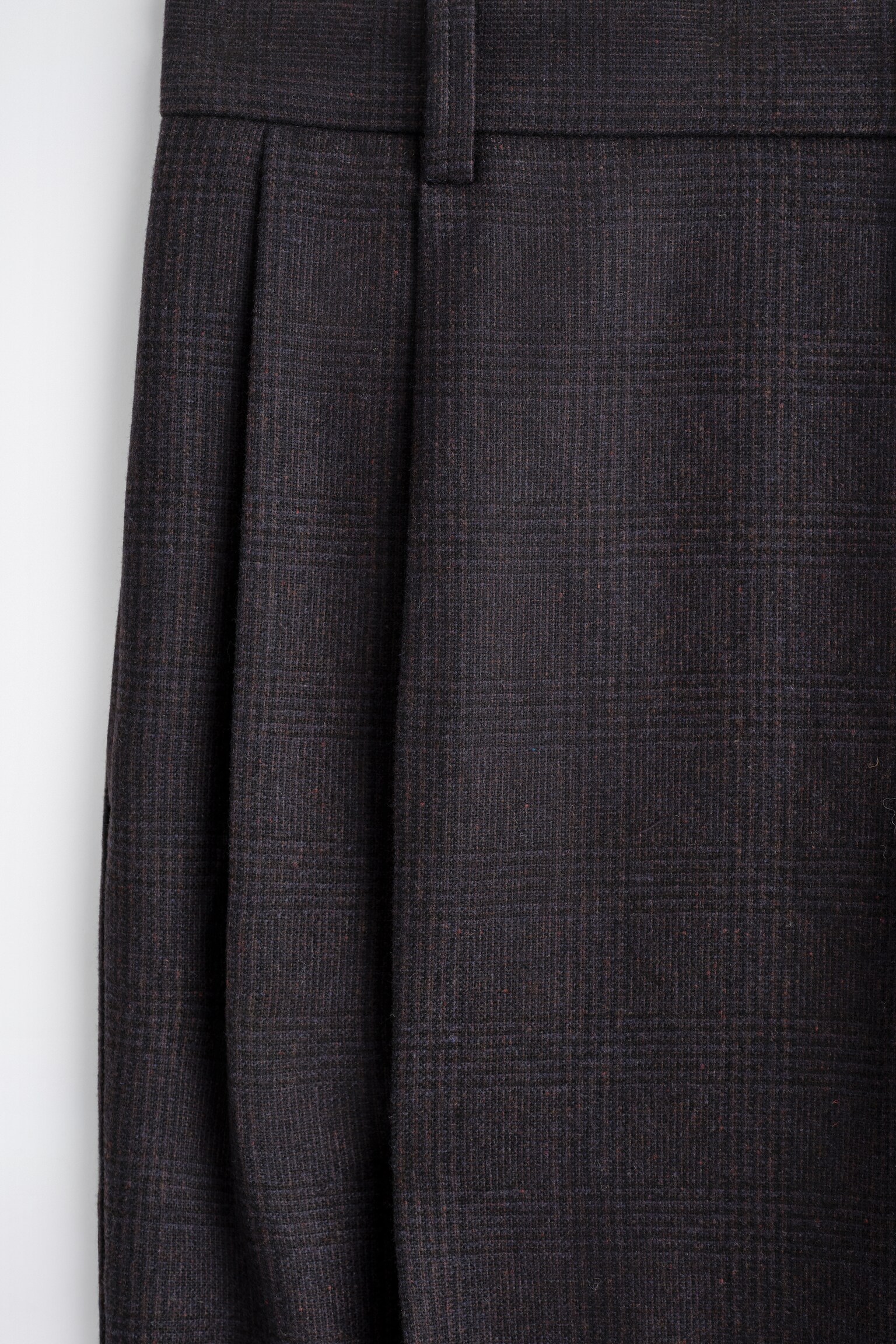 PLEATED WOOL STRAIGHT-LEG TROUSERS - GRIS/A CUADROS/GRIS MARENGO JASPEADO - 5