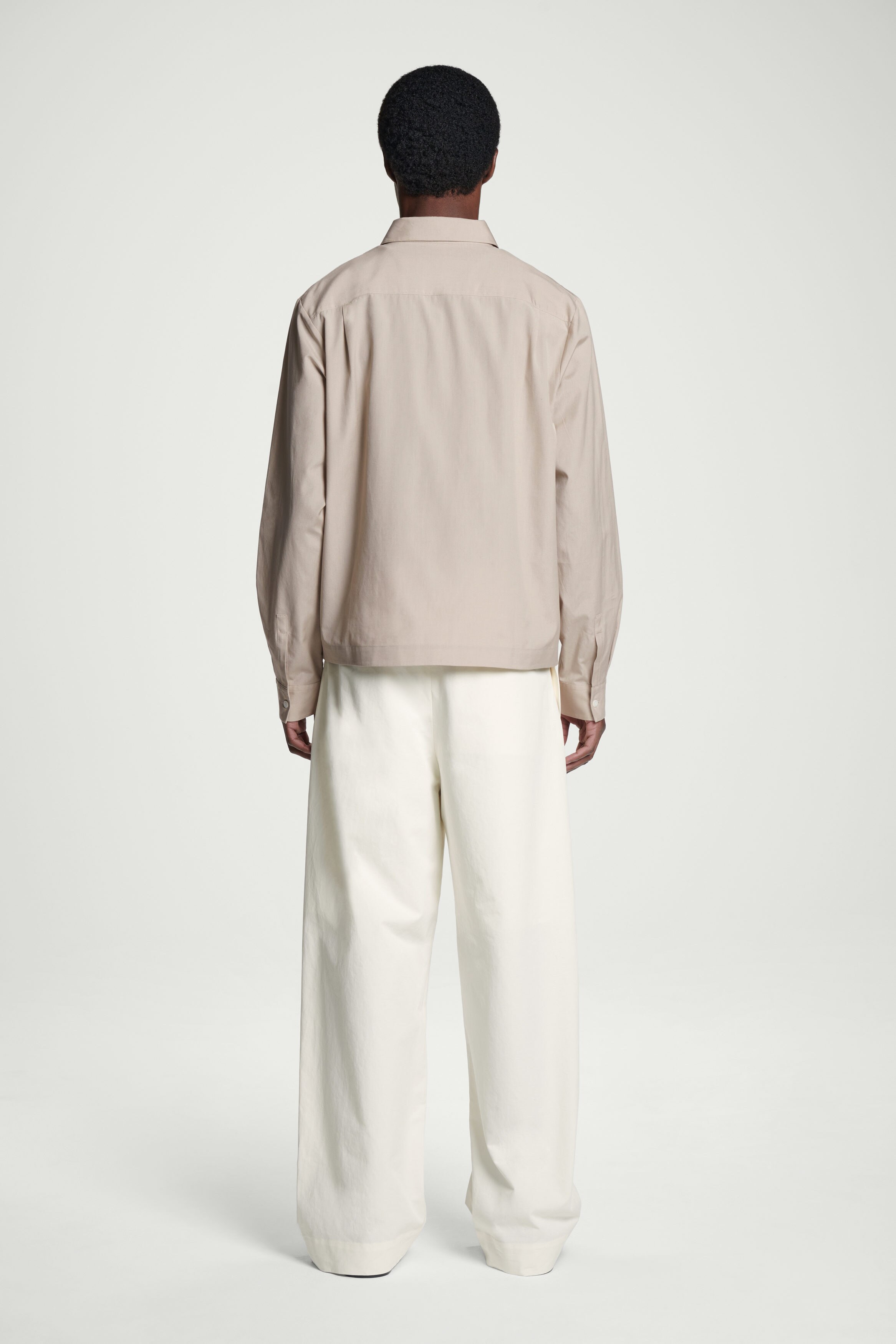 ZIPPED TWILL SHIRT - BEIGE | COS