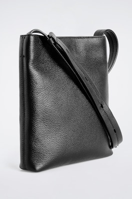 CITY CROSSBODY BAG - GRAINED LEATHER — BLACK 4