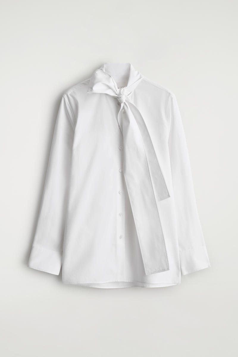 Bow-Detail Cotton Blouse