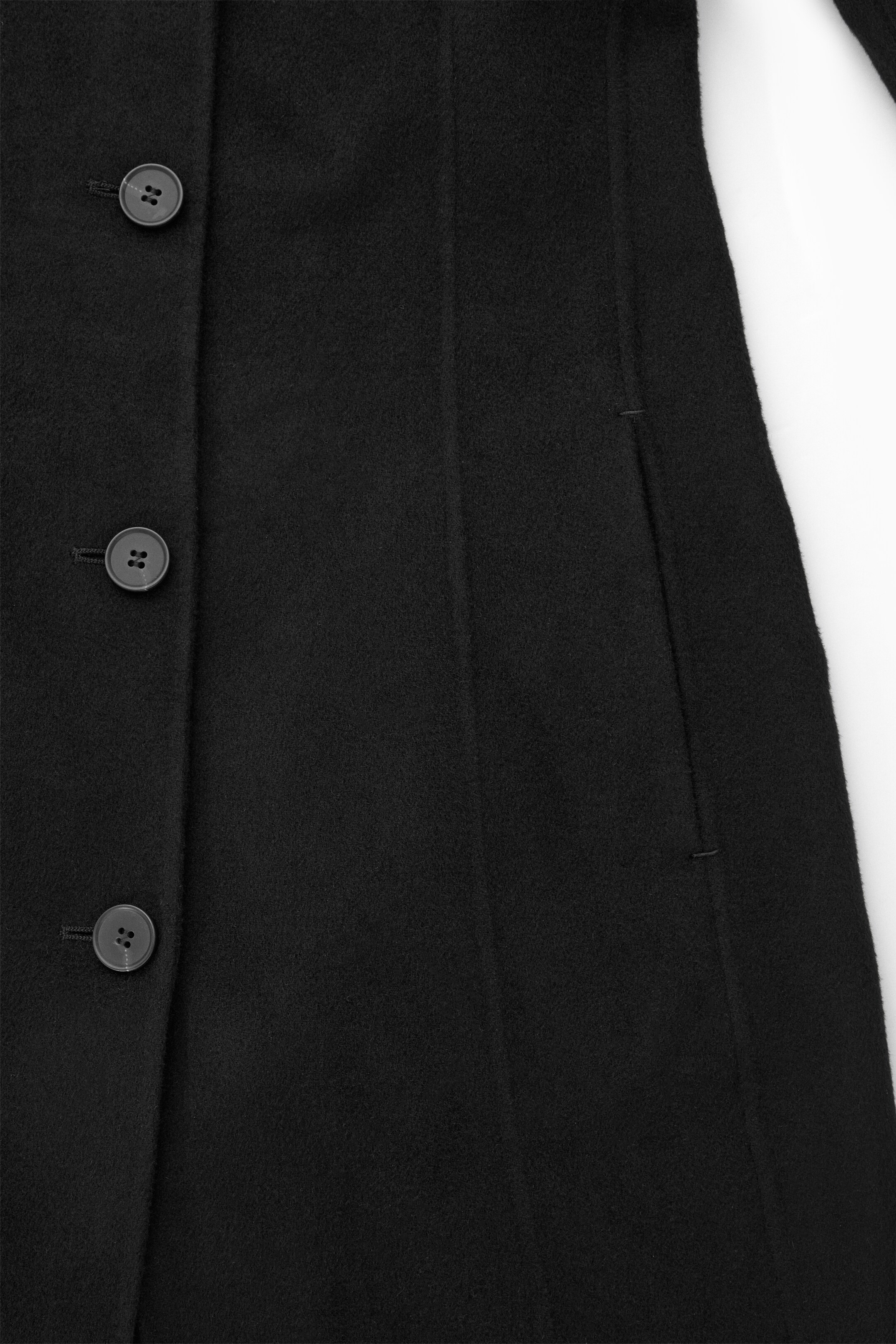 View larger image: TAILORED DOUBLE-FACED WOOL COAT - BLACK - Ladies | H&M GB 3