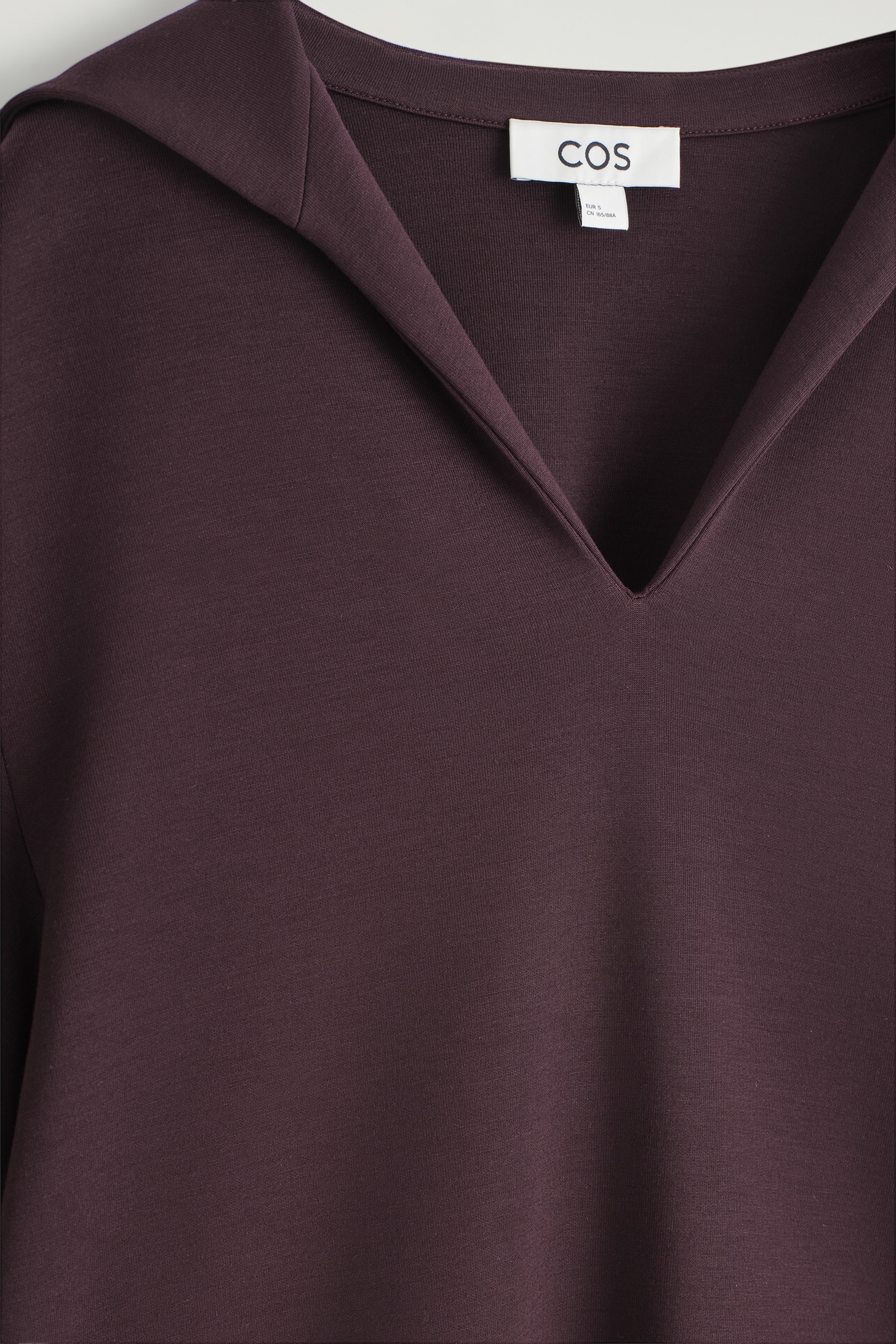 Grotere afbeelding bekijken: T-SHIRT VAN JERSEY MET ZEEMANSKRAAG - bordeauxrood - DAMES | H&M BE 6