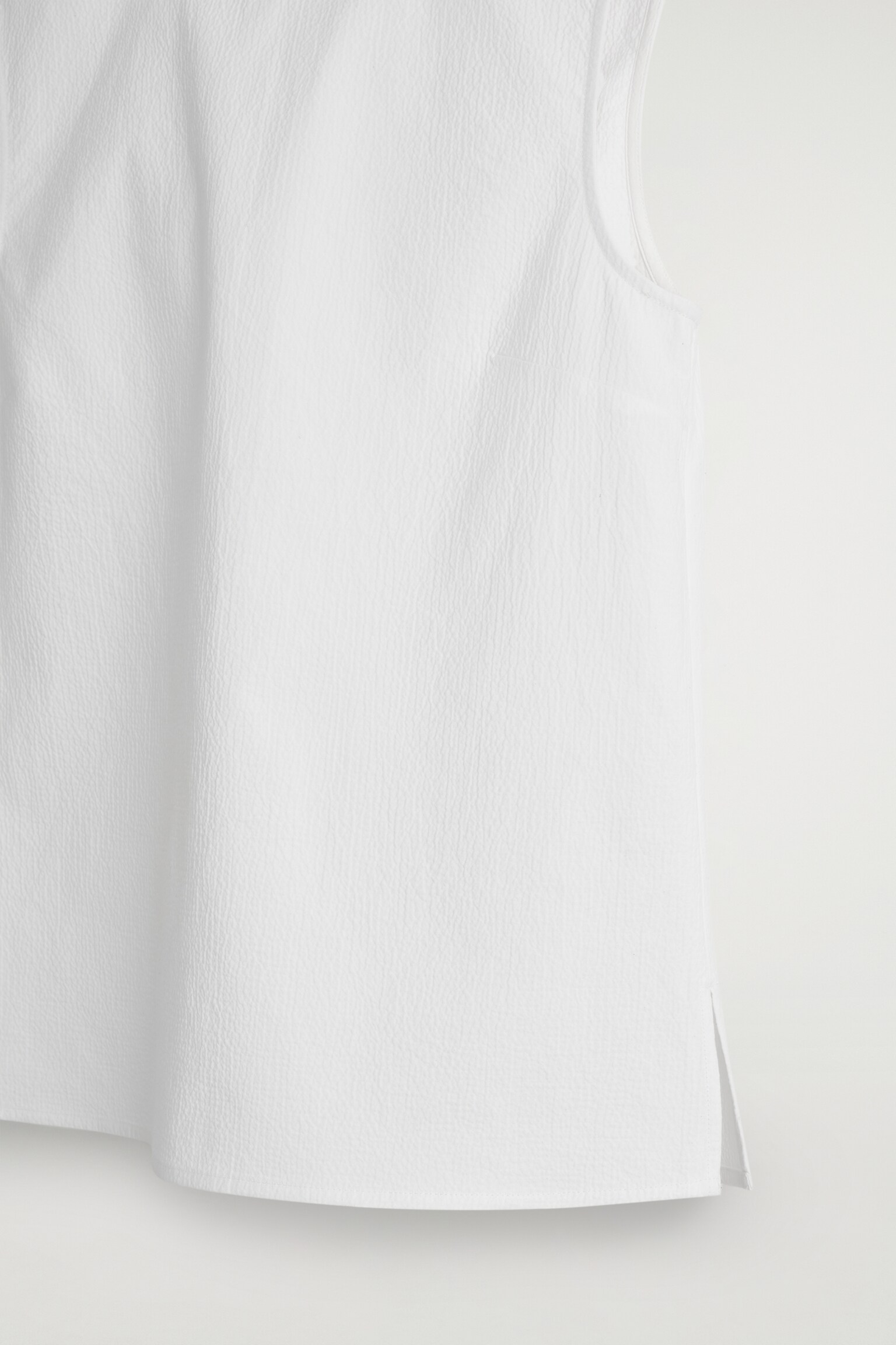 TOP SIN MANGAS ALGODÓN SEERSUCKER - BLANCO/GRIS - 5