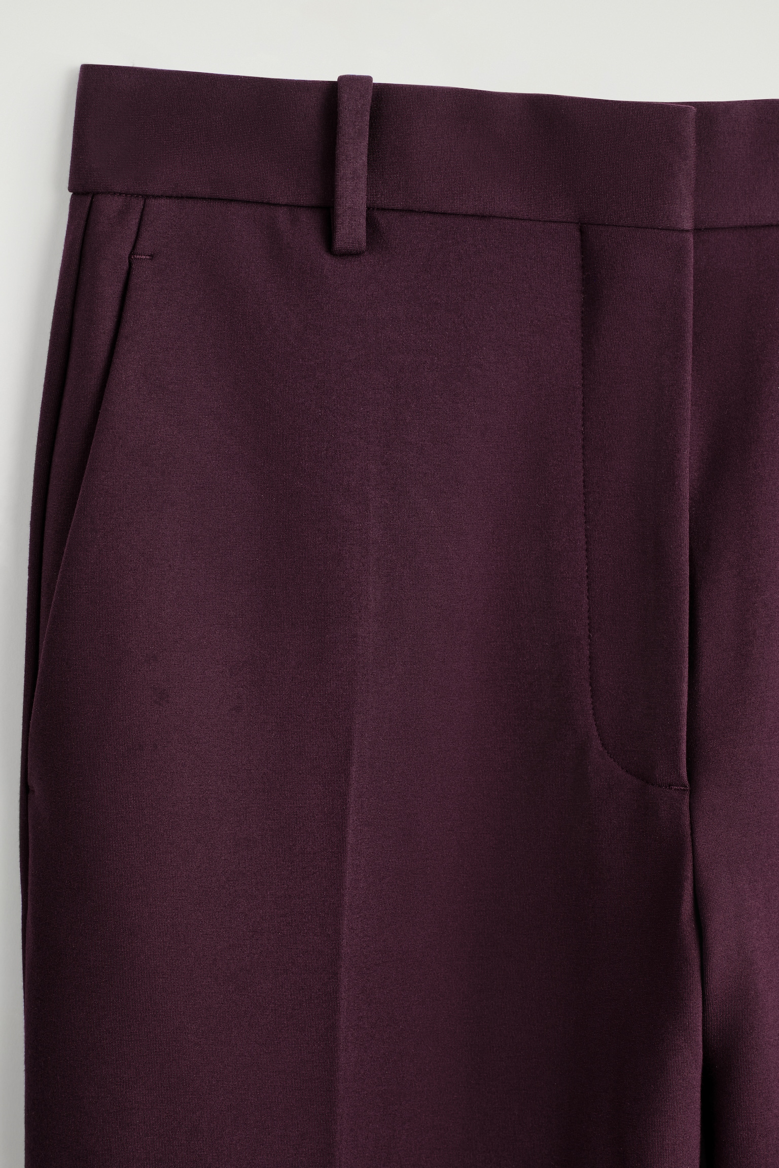 TAILORED STRAIGHT-LEG TROUSERS - BURGUNDY/BLACK - 3