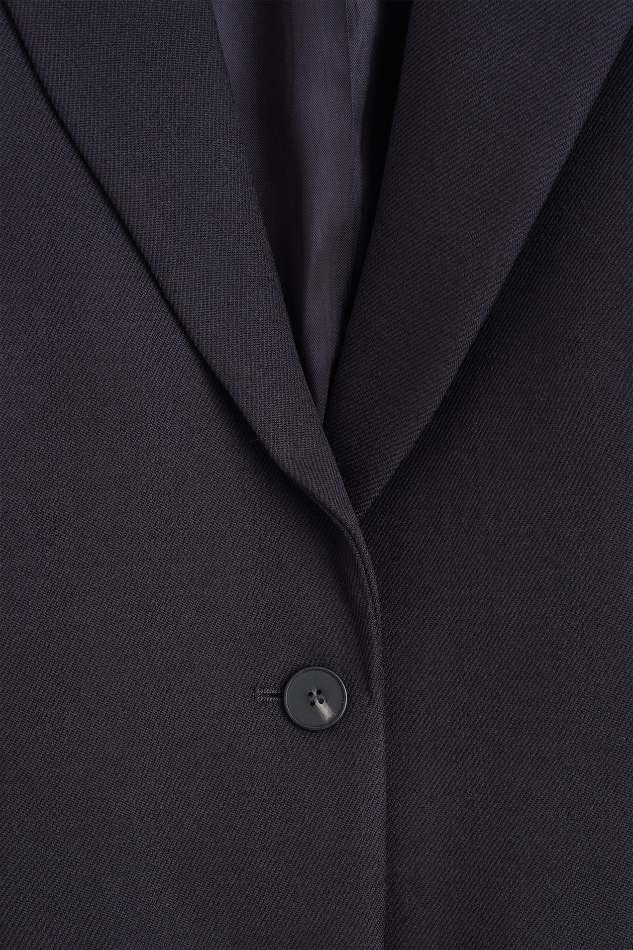 SINGLE-BREASTED WOOL BLAZER — MIDNIGHT