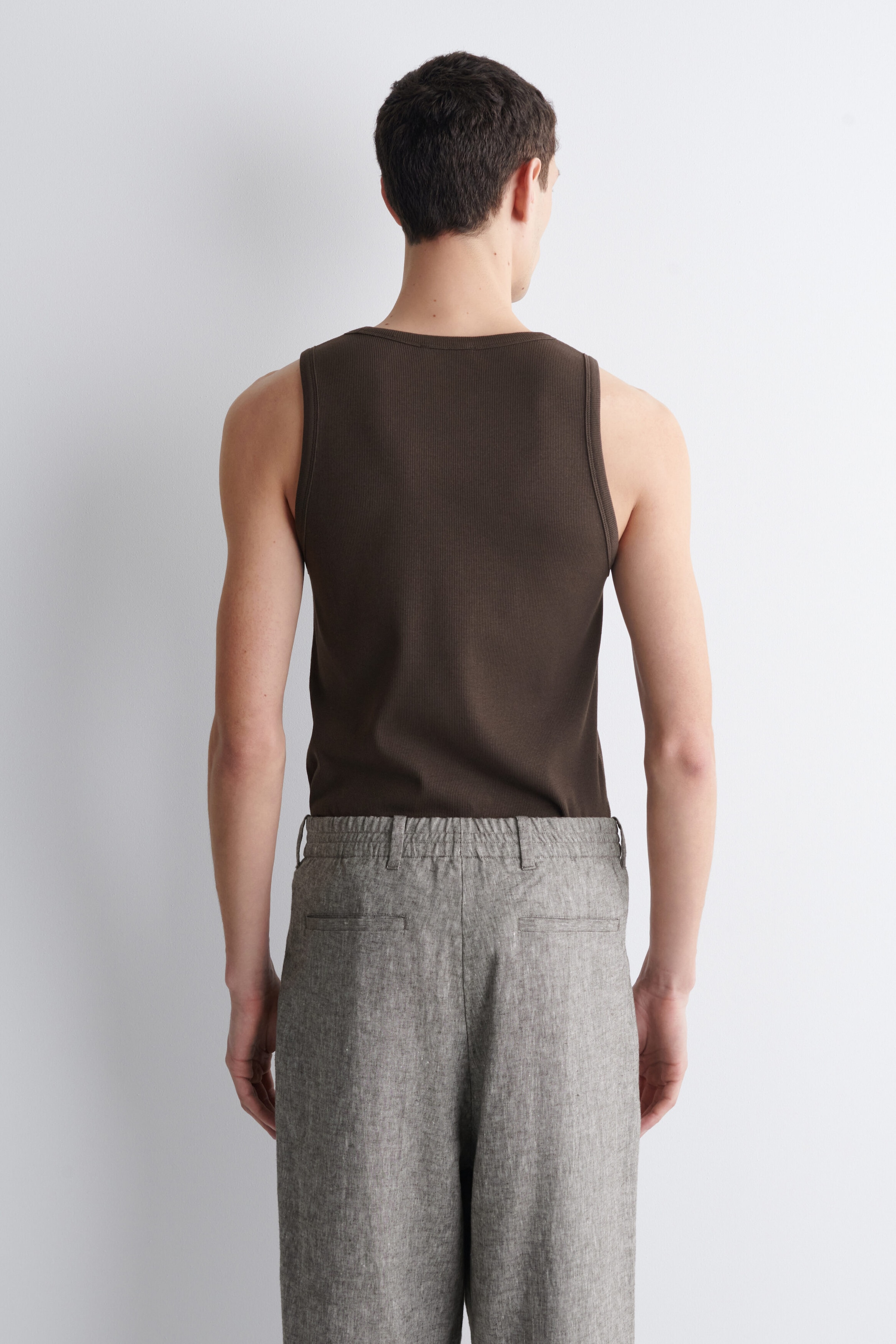 SLIM RIBBED COTTON TANK TOP