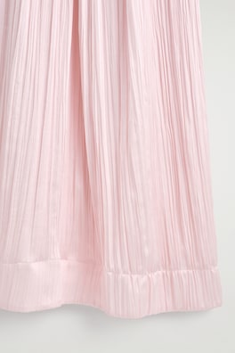 CRINKLED-SATIN MIDI DRESS — LIGHT PINK 5