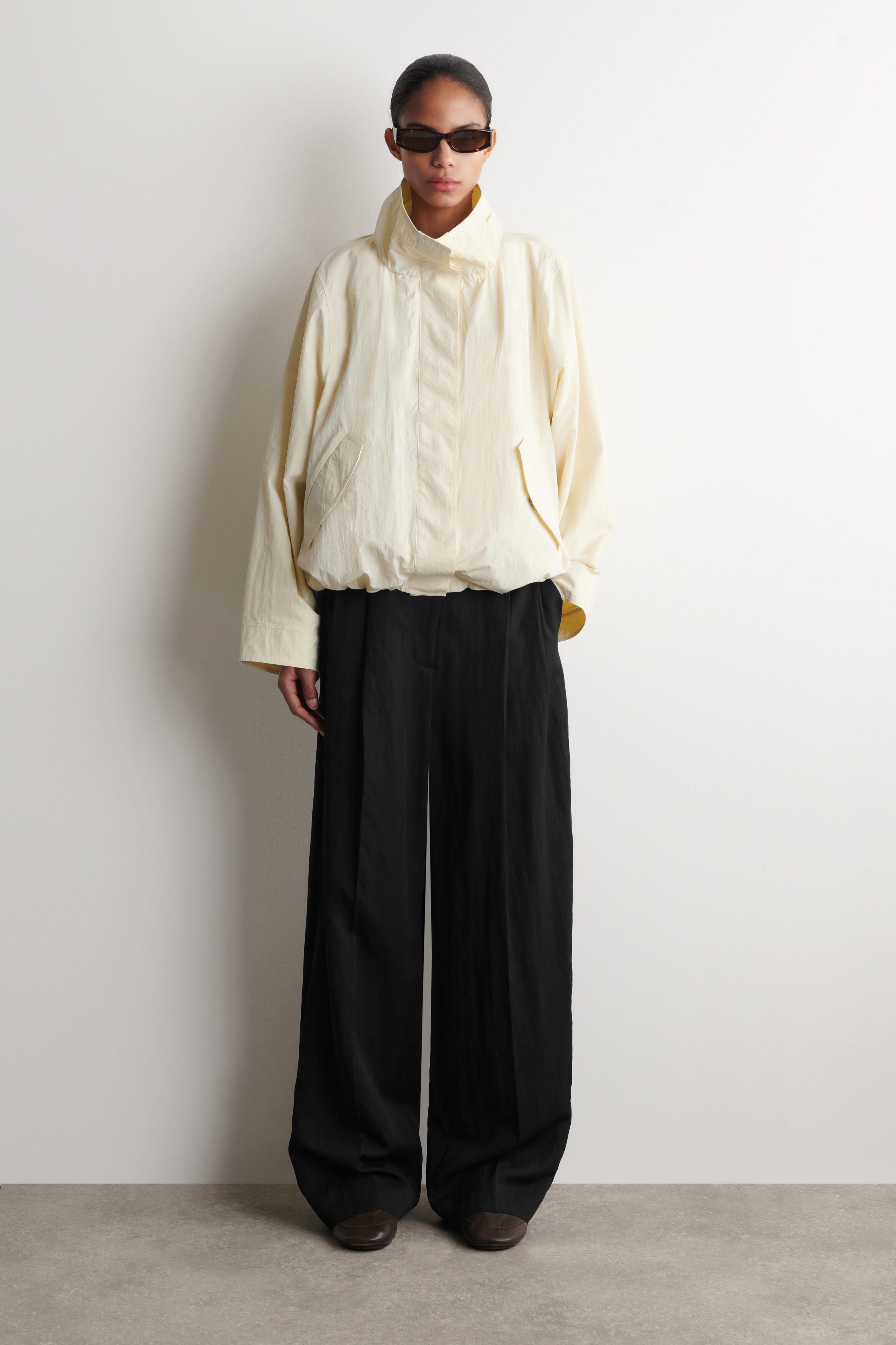 NYLON mock-NECK JACKET - CREAM | COS US