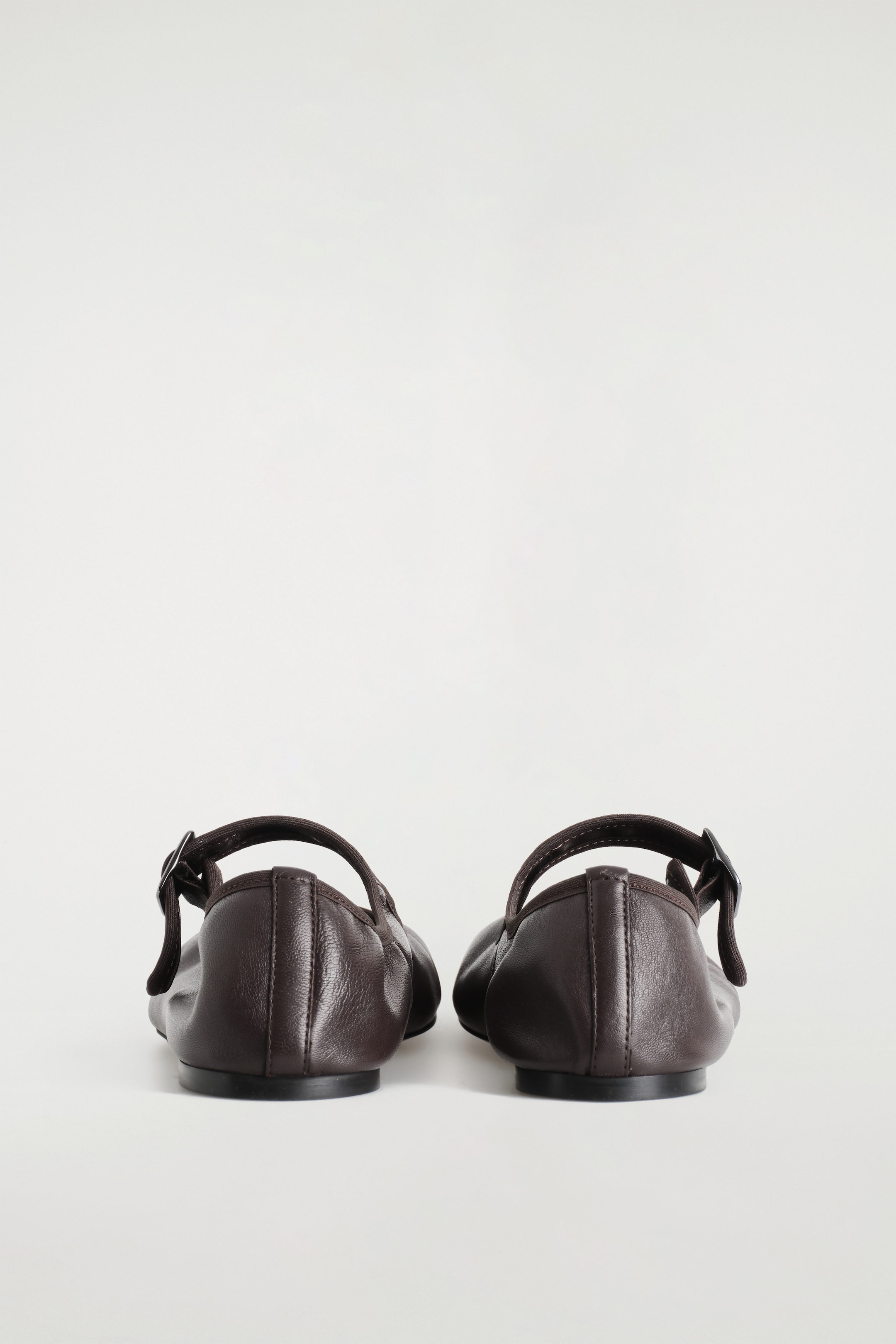 SQUARE-TOE BUCKLED BALLET FLATS