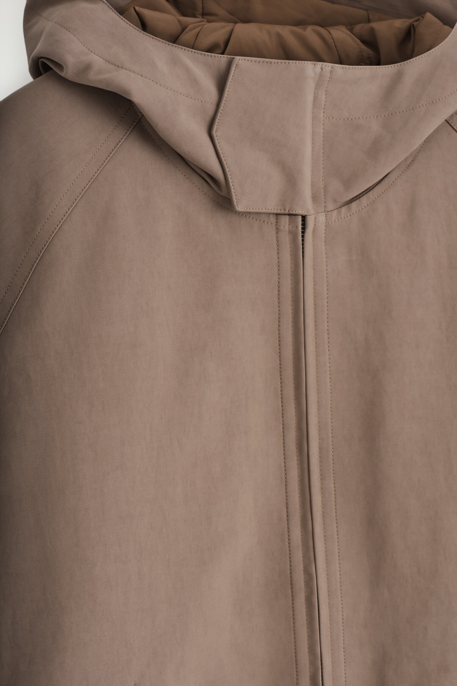 VESTE À CAPUCHE TECHNIQUE EN COTON - BRUN/VERT FONCÉ - 7