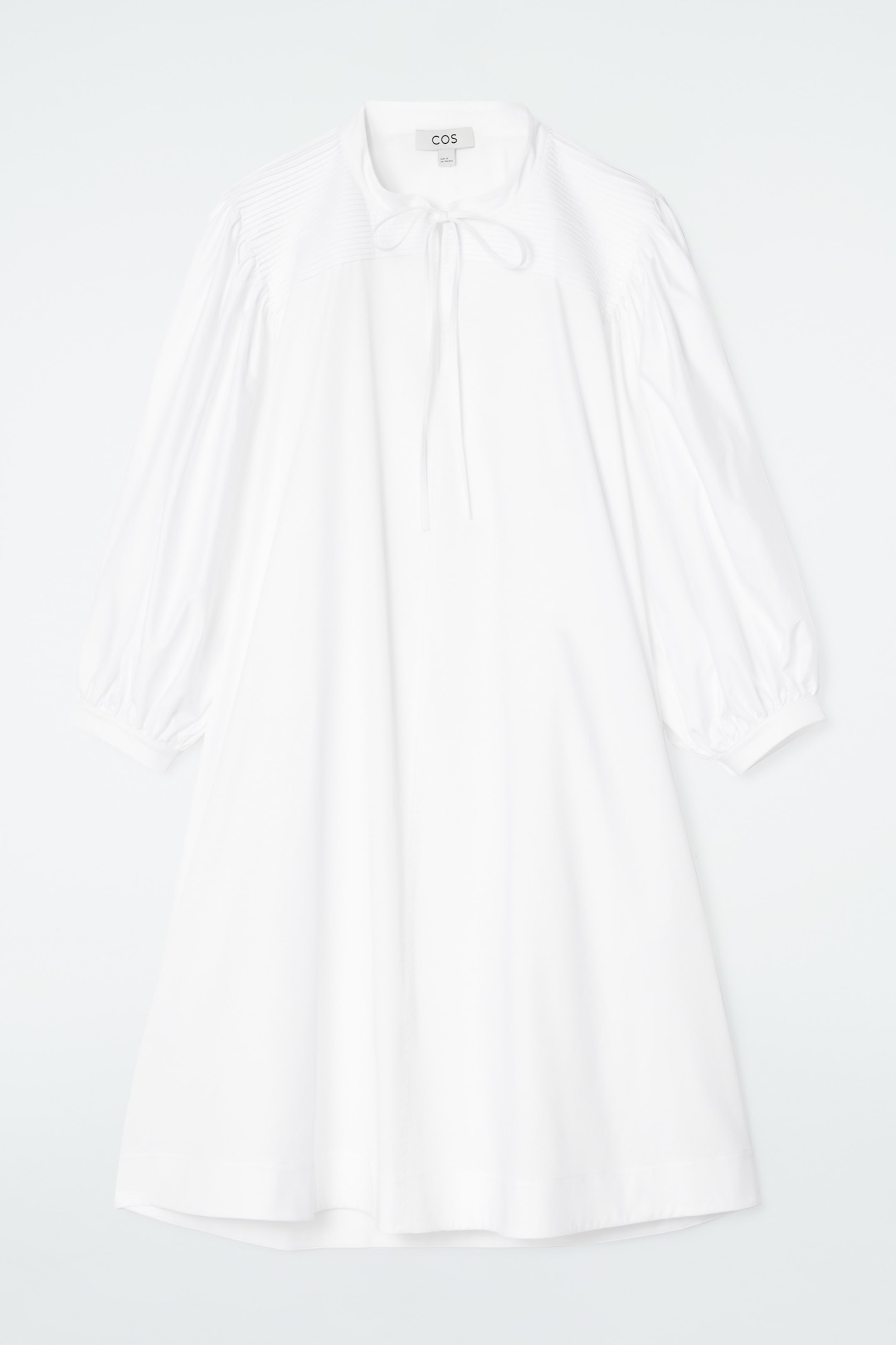 View larger image: TIE-DETAIL PLEATED MINI DRESS - WHITE - Ladies | H&M GB 1