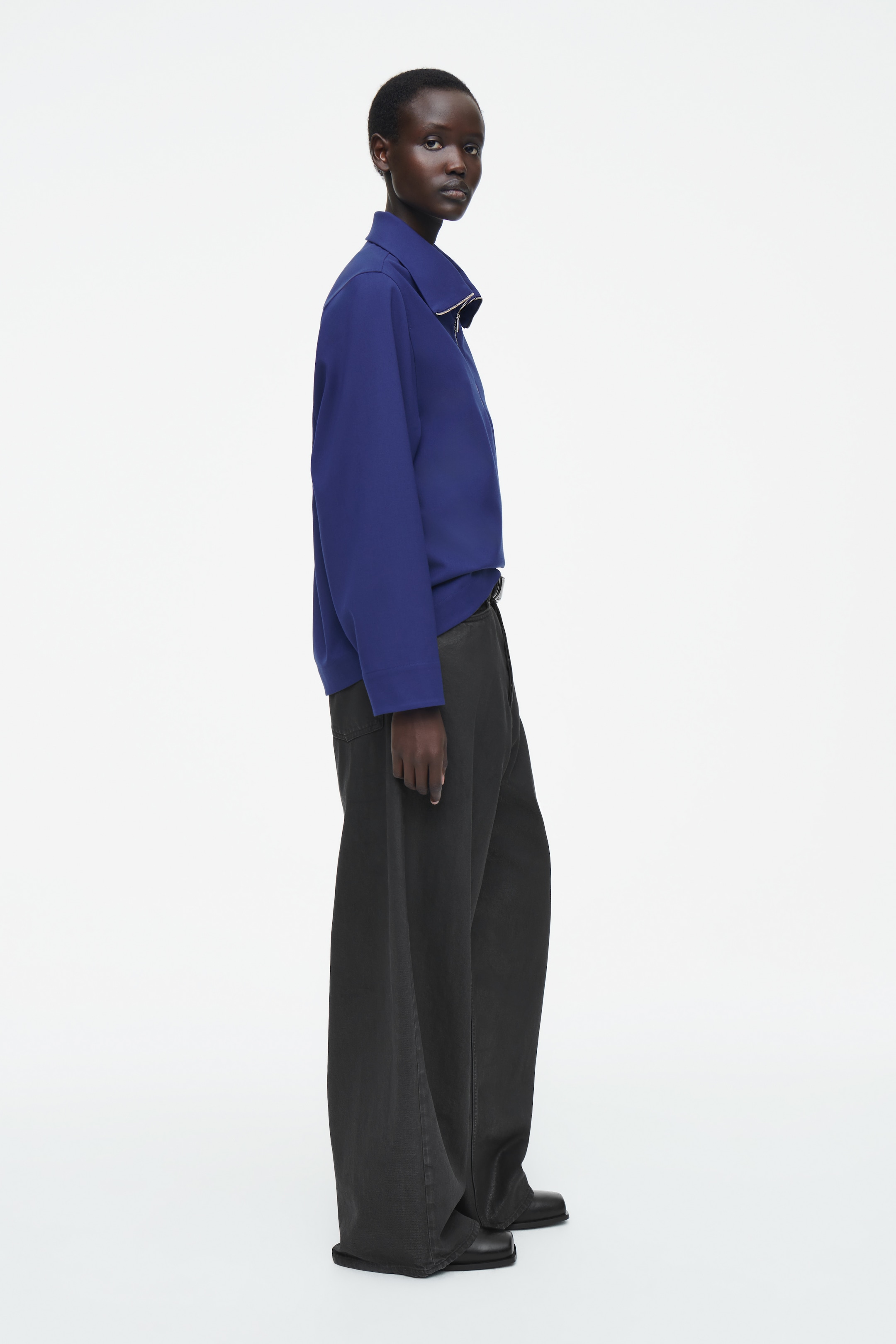 Agrandir l'image: BLOUSE DEMI-ZIPPÉE EN LAINE MÉLANGÉE - BLEU - FEMME | H&M FR 5