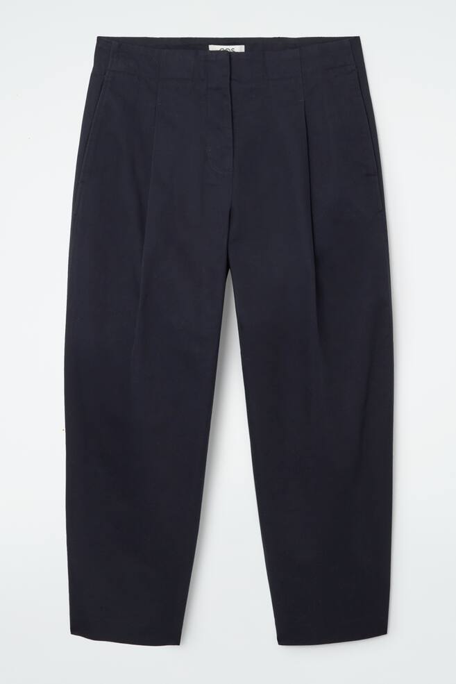 PANTALON CHINO À PLIS STYLE BARREL - BLEU MARINE - 1
