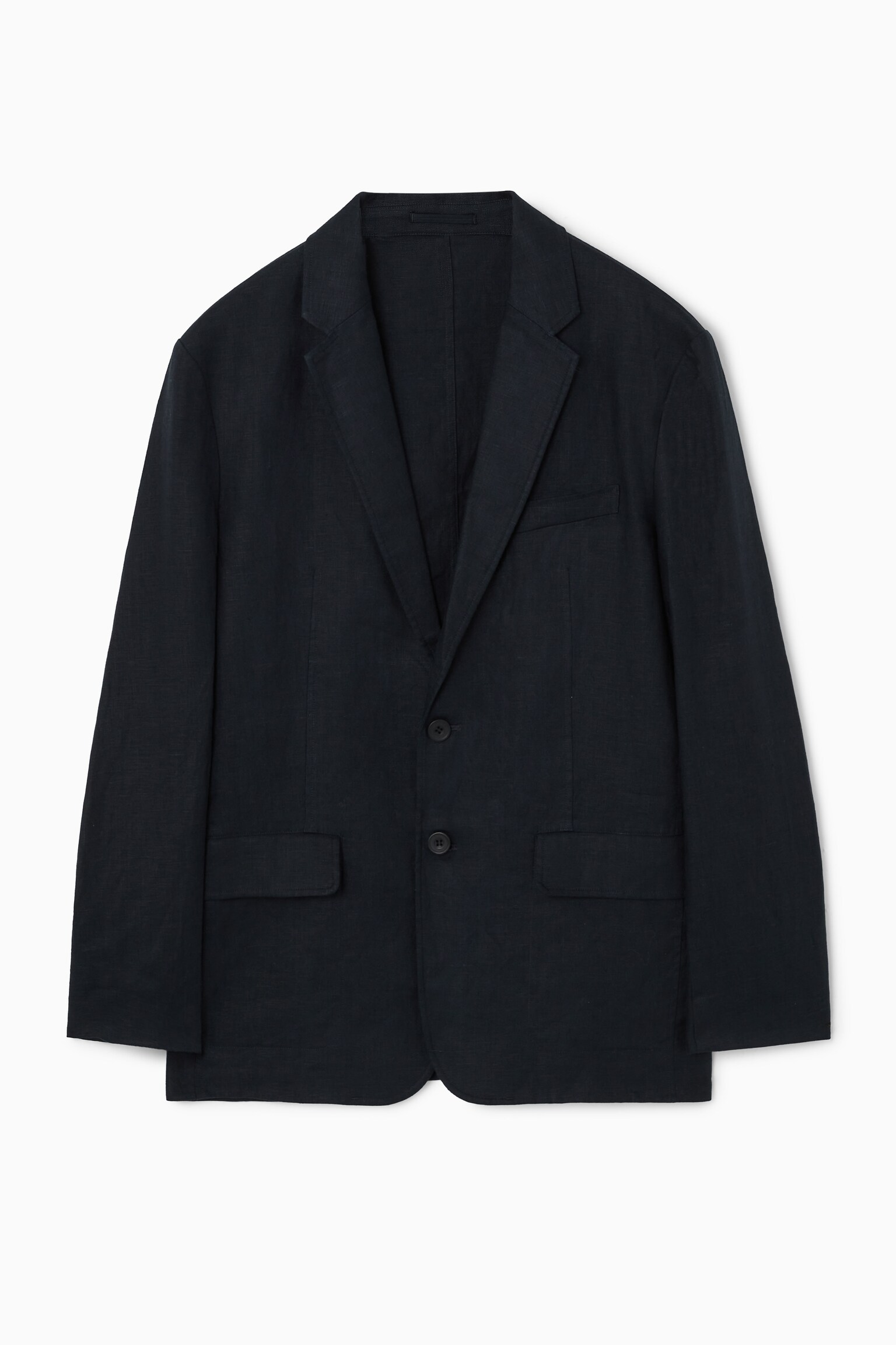 UNSTRUCTURED LINEN BLAZER - DARK NAVY/STONE/GREY / PINSTRIPE