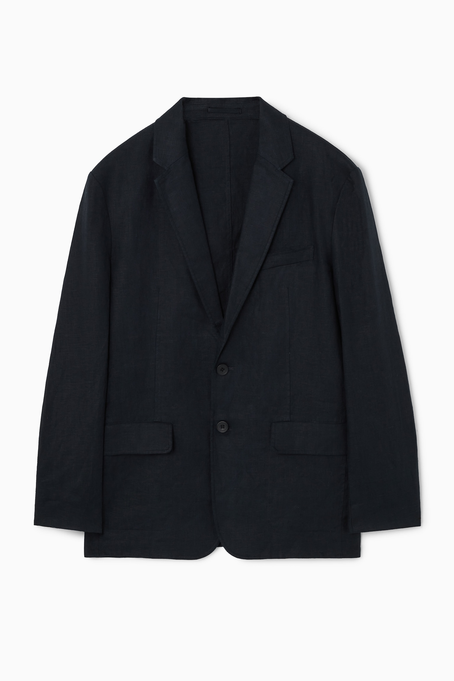 UNSTRUCTURED LINEN BLAZER - DARK NAVY/STONE/GREY / PINSTRIPE