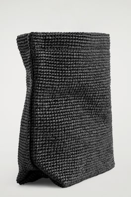FOLDED CLUTCH BAG - STRAW — BLACK 3