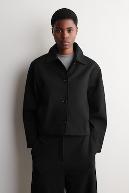 ROUNDED JERSEY JACKET — BLACK 1