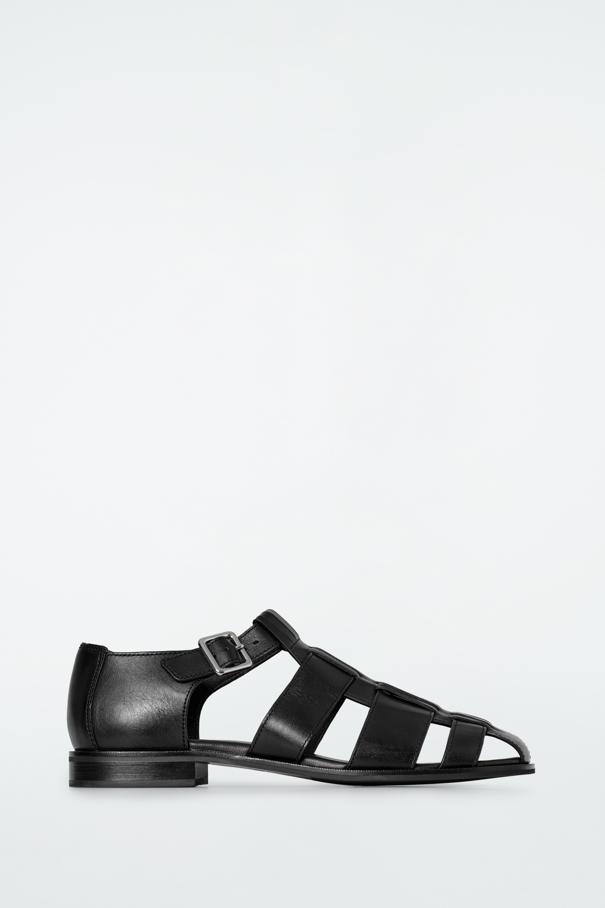 SANDALIAS CANGREJERAS DE PIEL - NEGRO