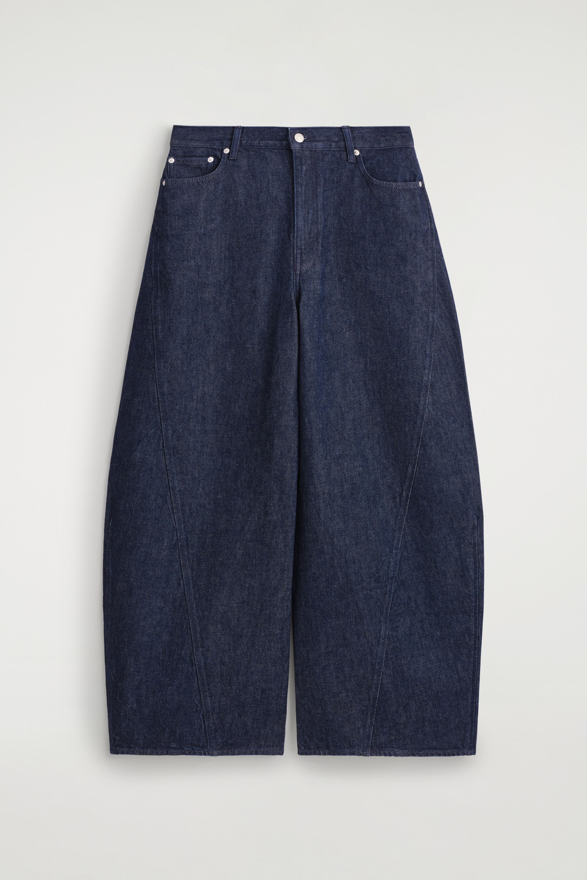 TWIST BARREL-LEG JEANS - INDIGO