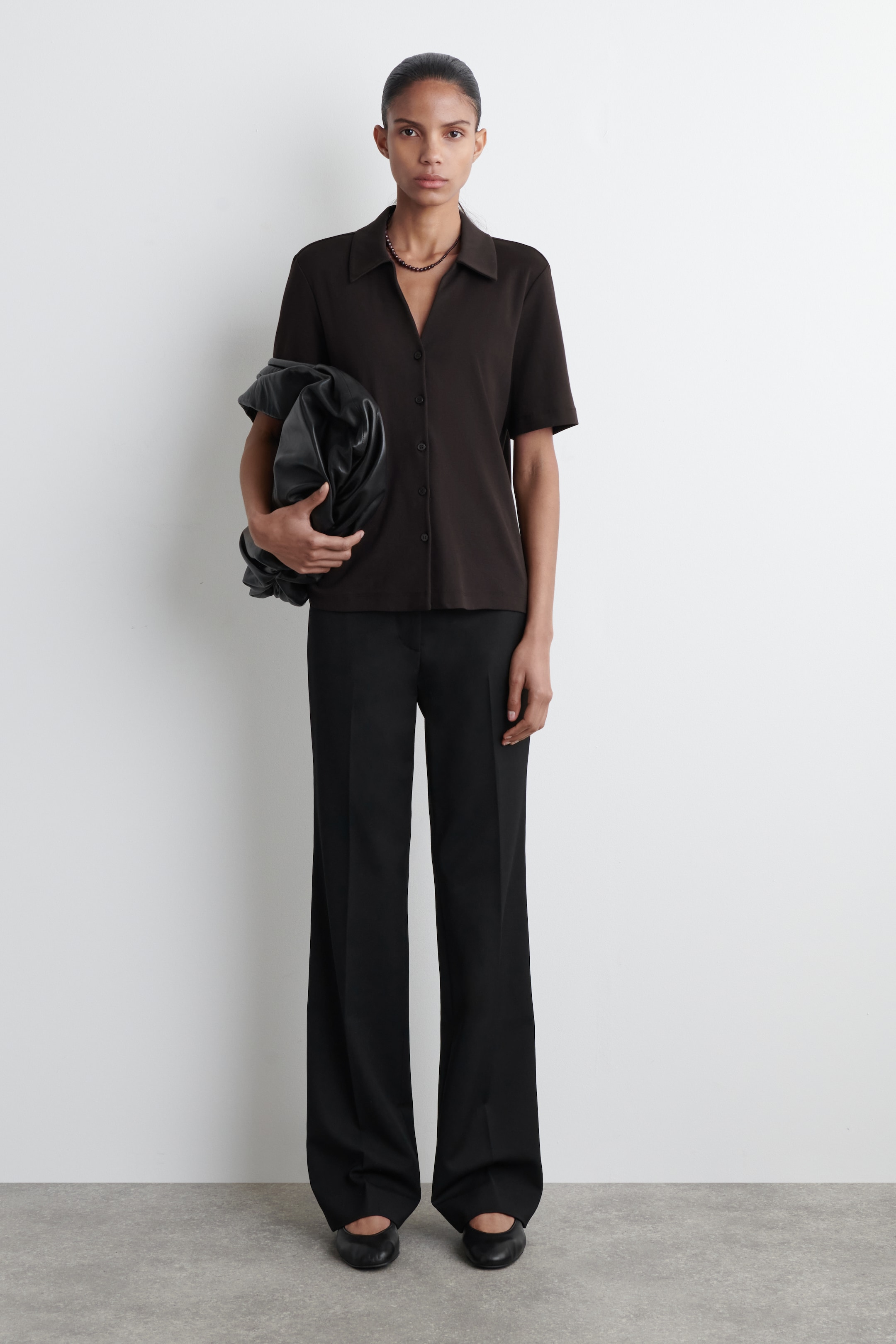 View larger image: LEATHER BALLERINA FLATS - BLACK - Ladies | H&M GB 1