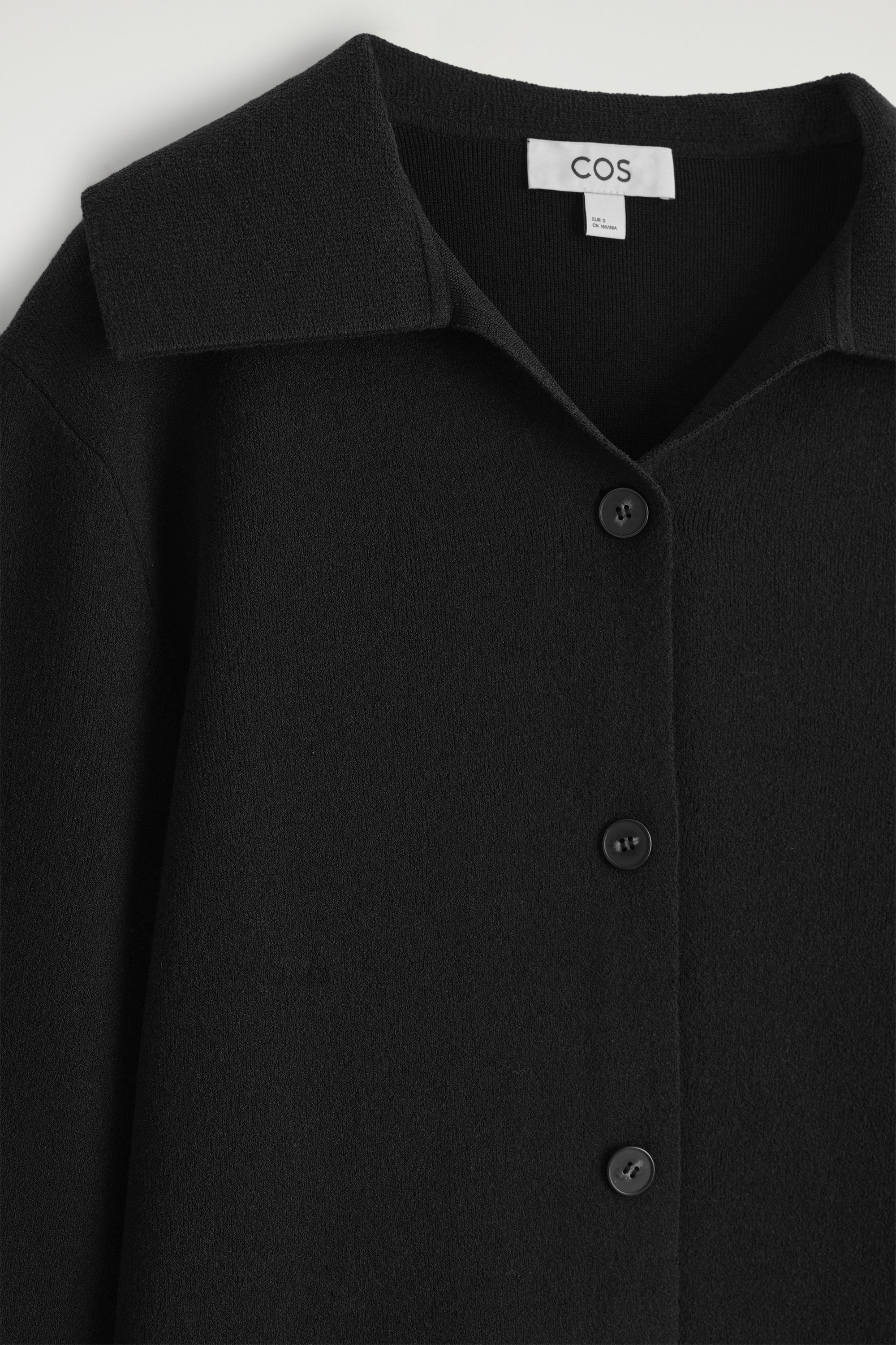 COLLARED KNITTED JACKET - BLACK | COS