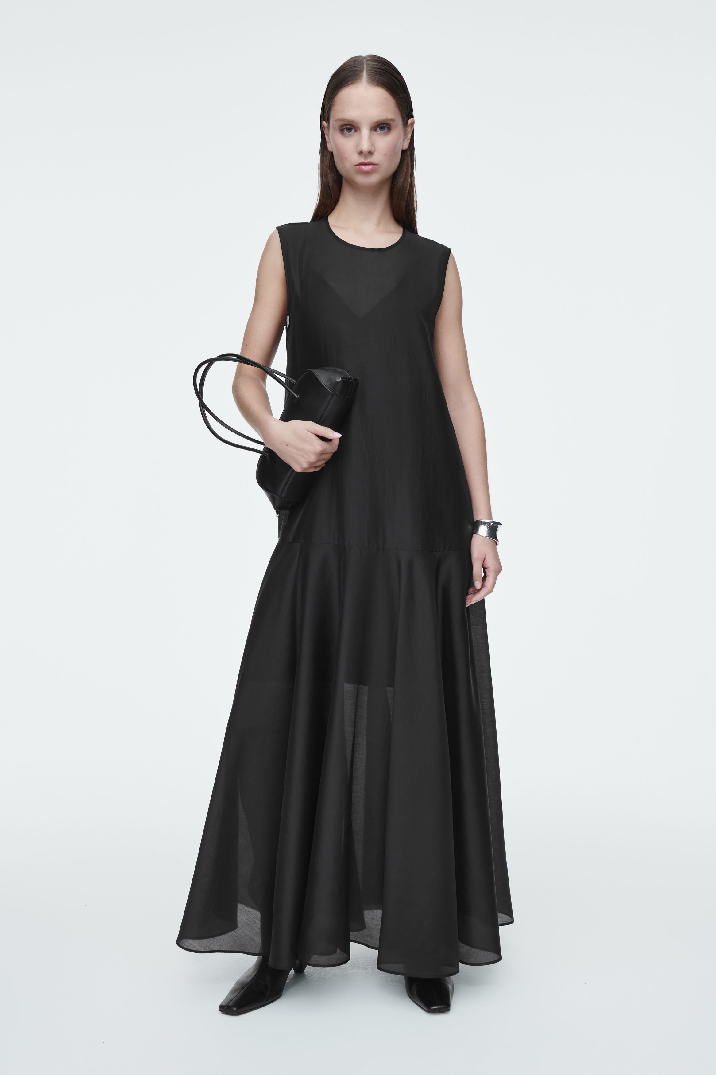 SHEER MAXI DRESS - BLACK | COS