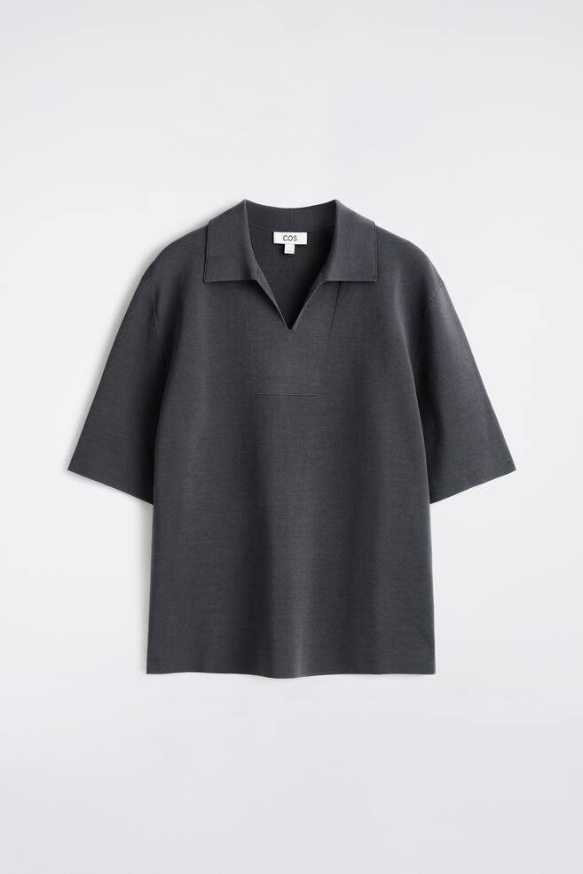 POLO IN COTONE CON LAVORAZIONE A MAGLIA MILANO - GRIGIO SCURO - 1