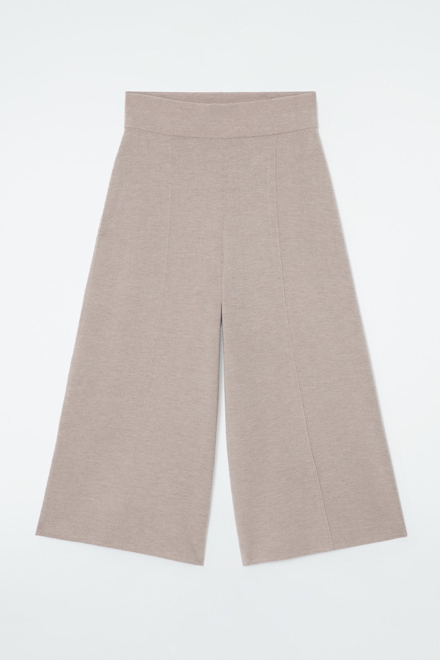 MERINO WOOL CULOTTES - BEIGE/DARK KHAKI