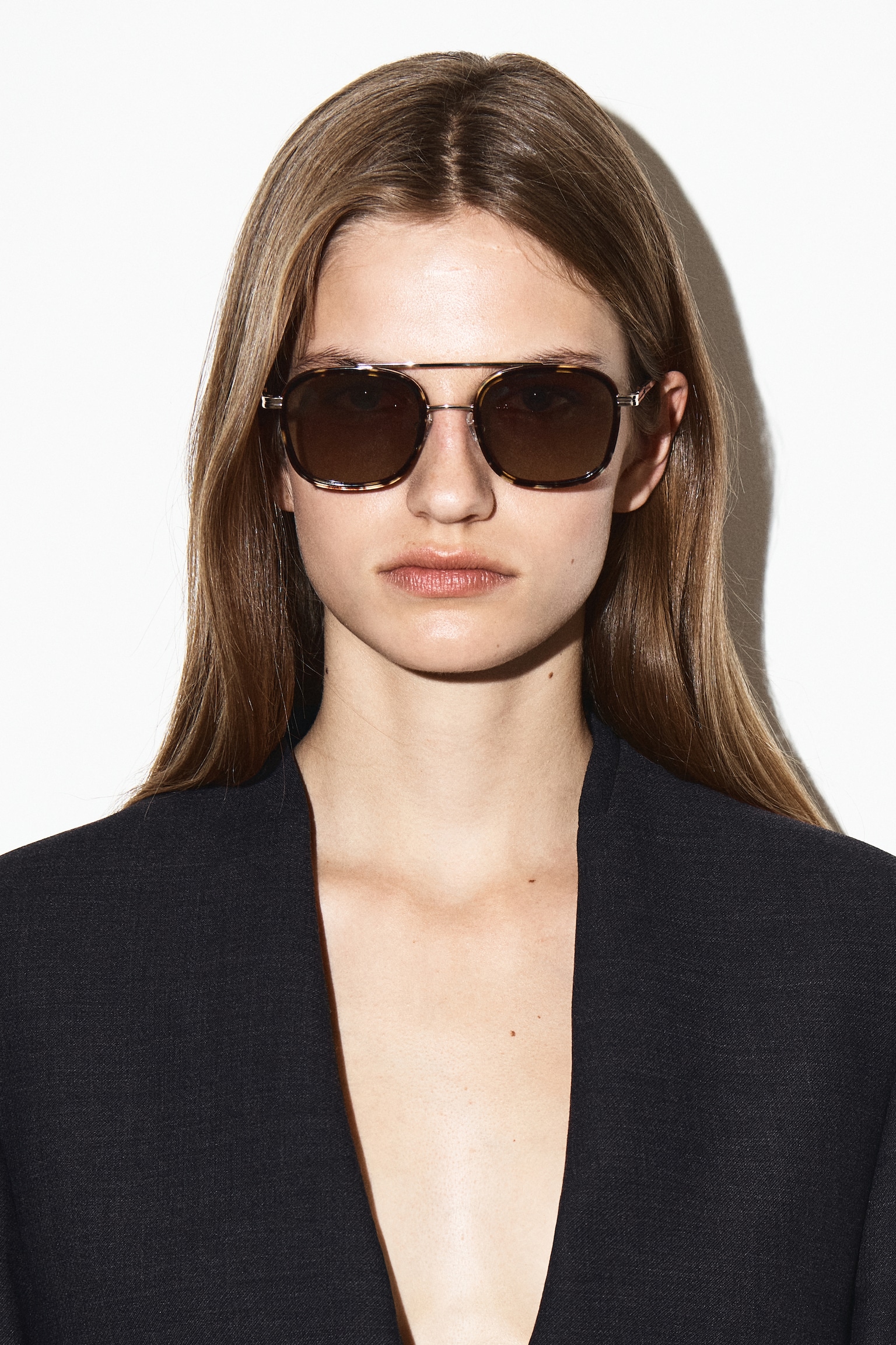 GAFAS DE SOL AVIADOR CON MONTURA REDONDEADA - CAQUI / GRIS MARENGO/EFECTO CAREY / MARRÓN