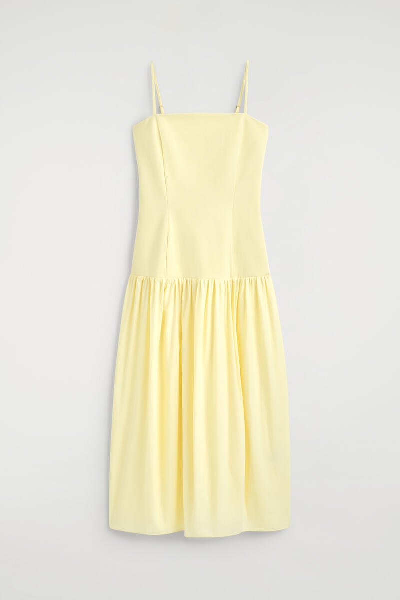 Sculpted Dropped-Waist Midi Dress