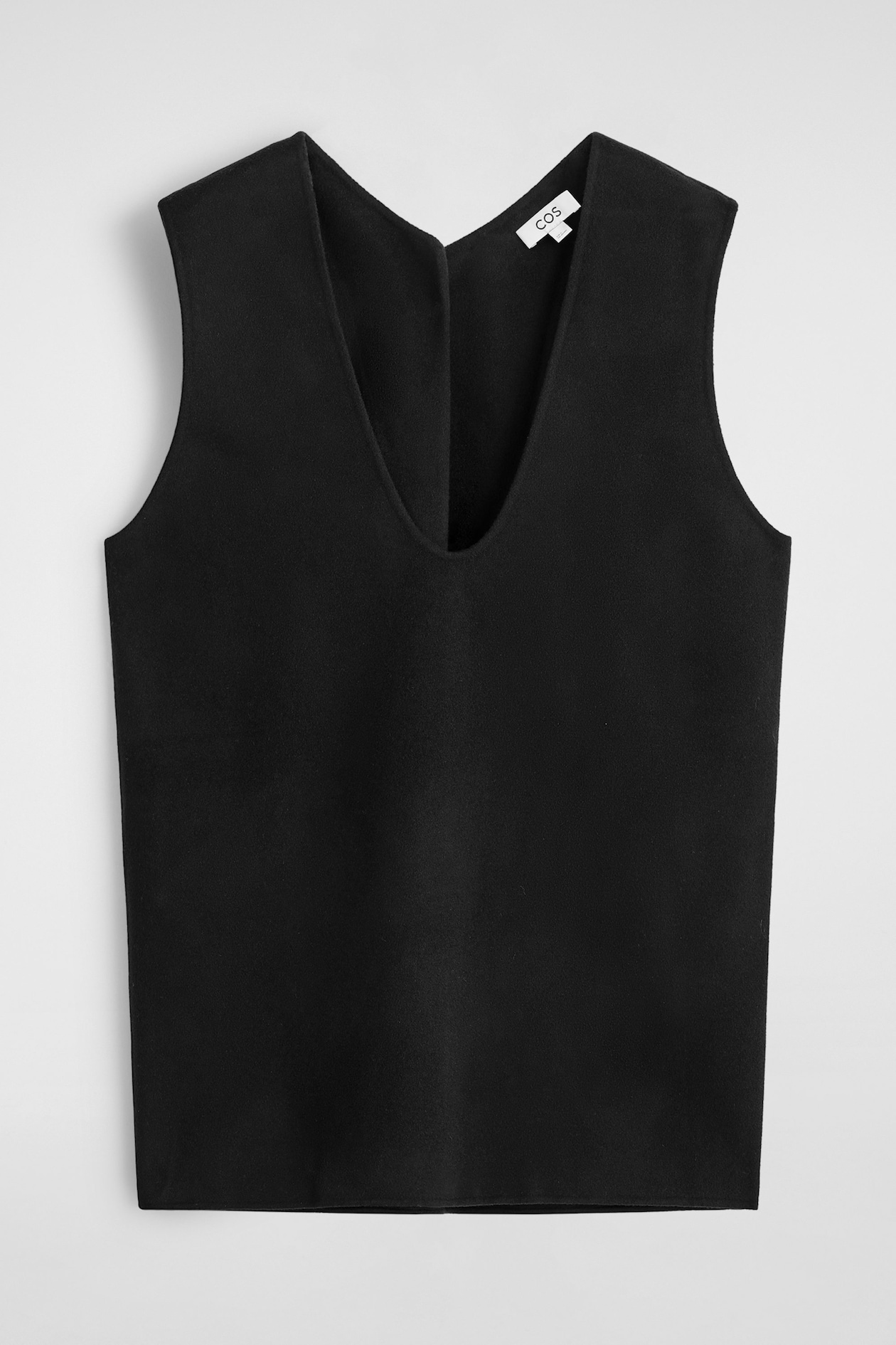 DOUBLE-FACED WOOL VEST — BLACK