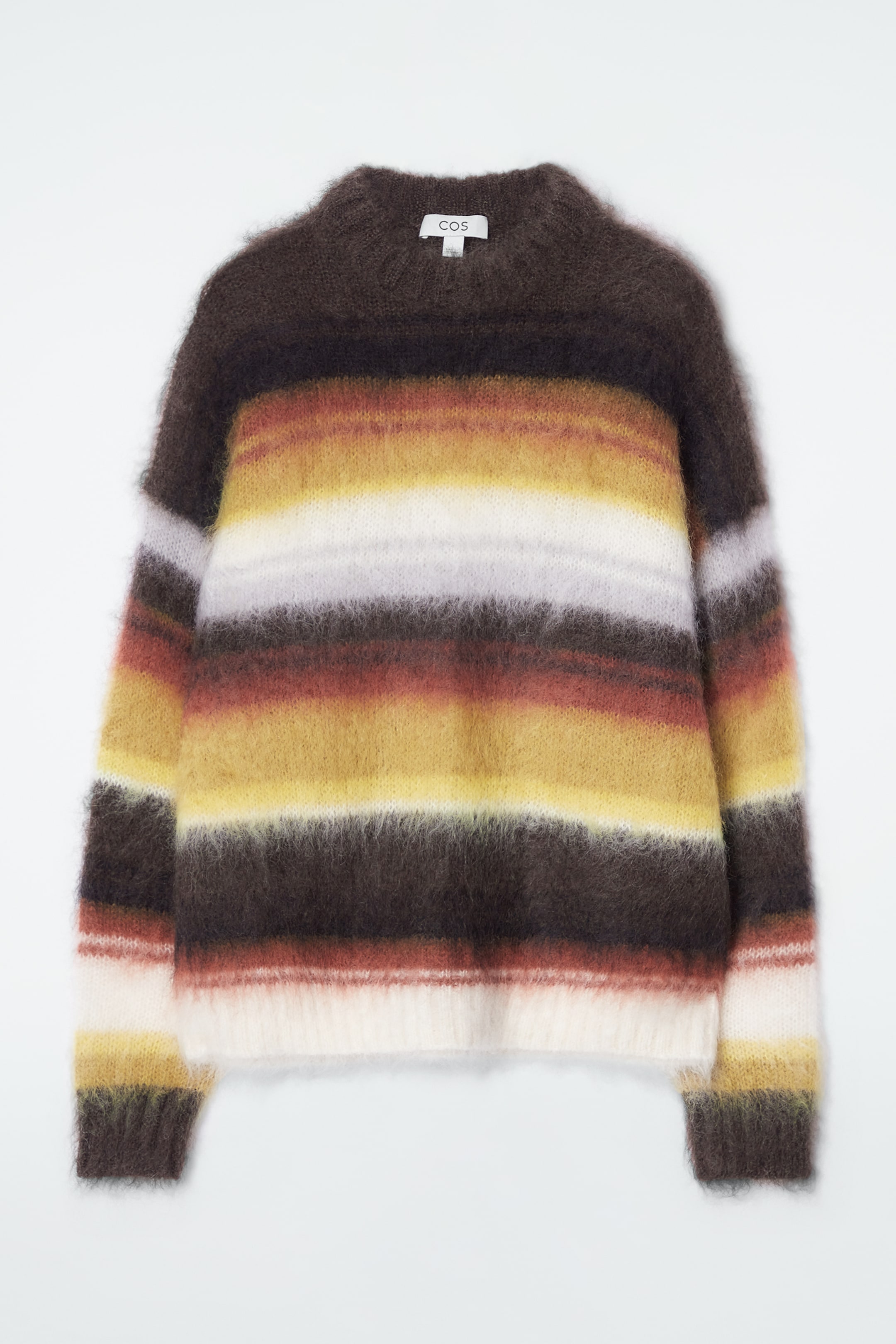 View larger image: MOHAIR CREW-NECK JUMPER - BROWN / STRIPED - Ladies | H&M GB 1