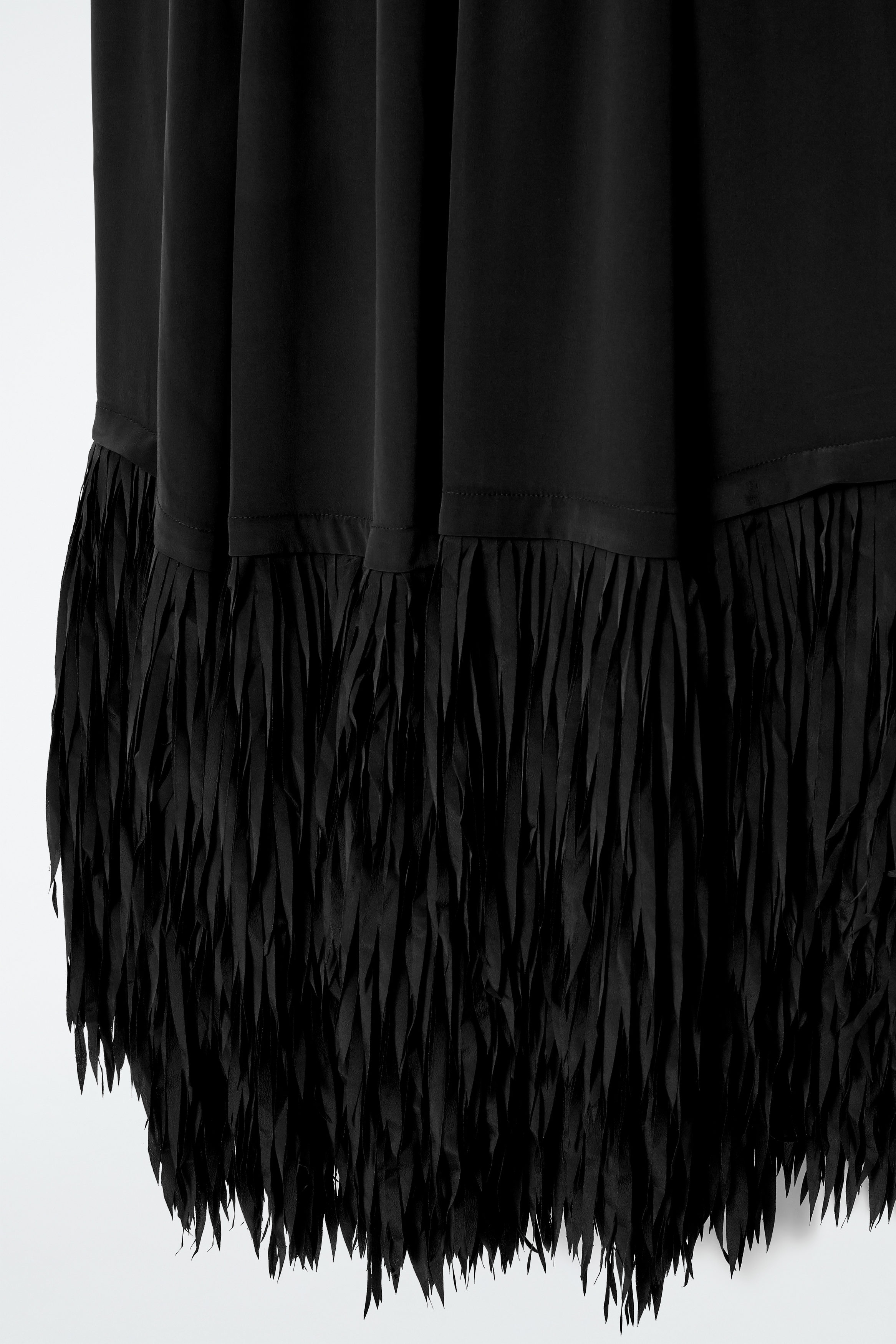 FRINGED-HEM DRESS - BLACK | COS