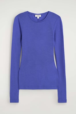 SLIM MERINO WOOL TOP — COBALT BLUE 9