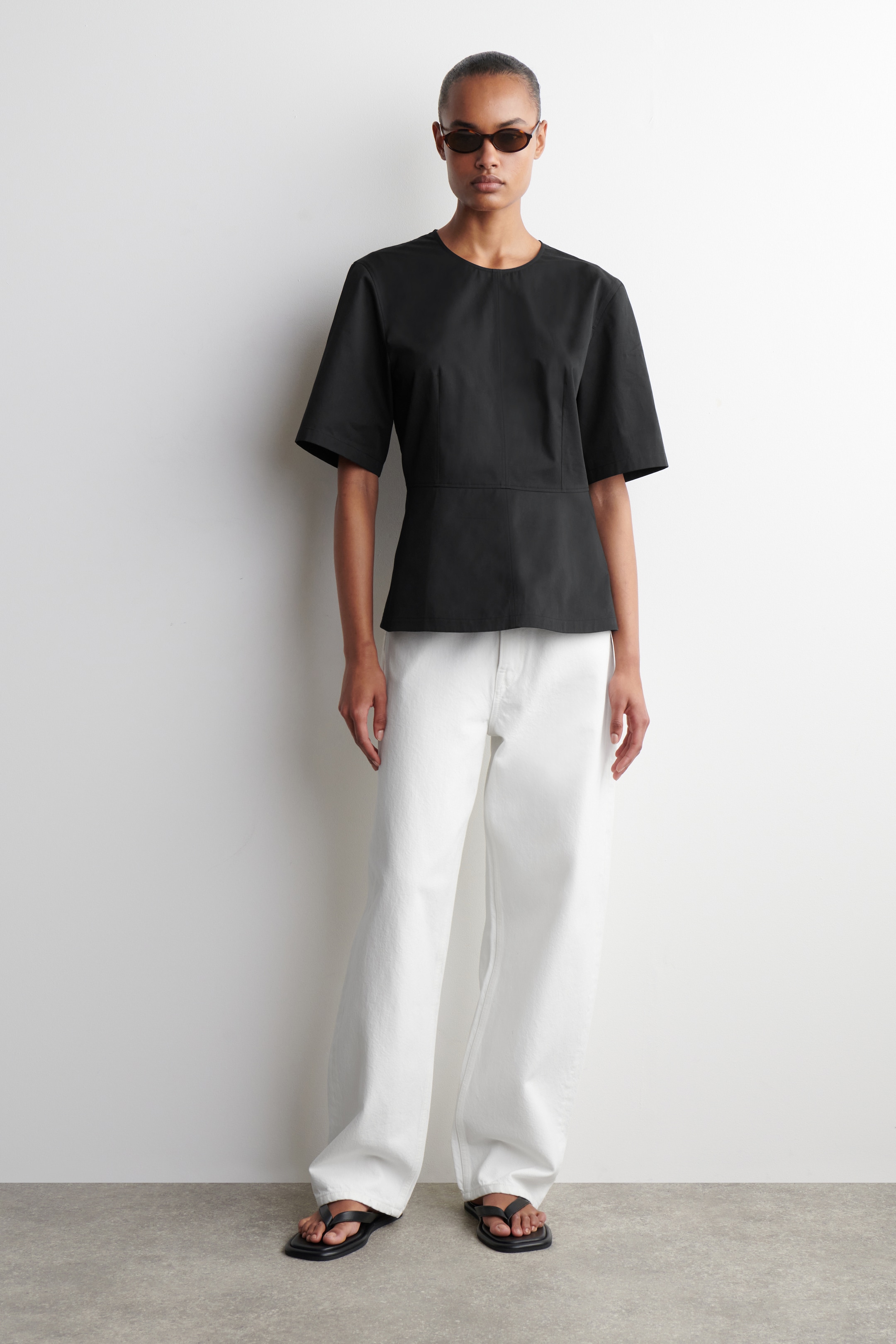 View larger image: COTTON PEPLUM TOP - BLACK - Ladies | H&M GB 2