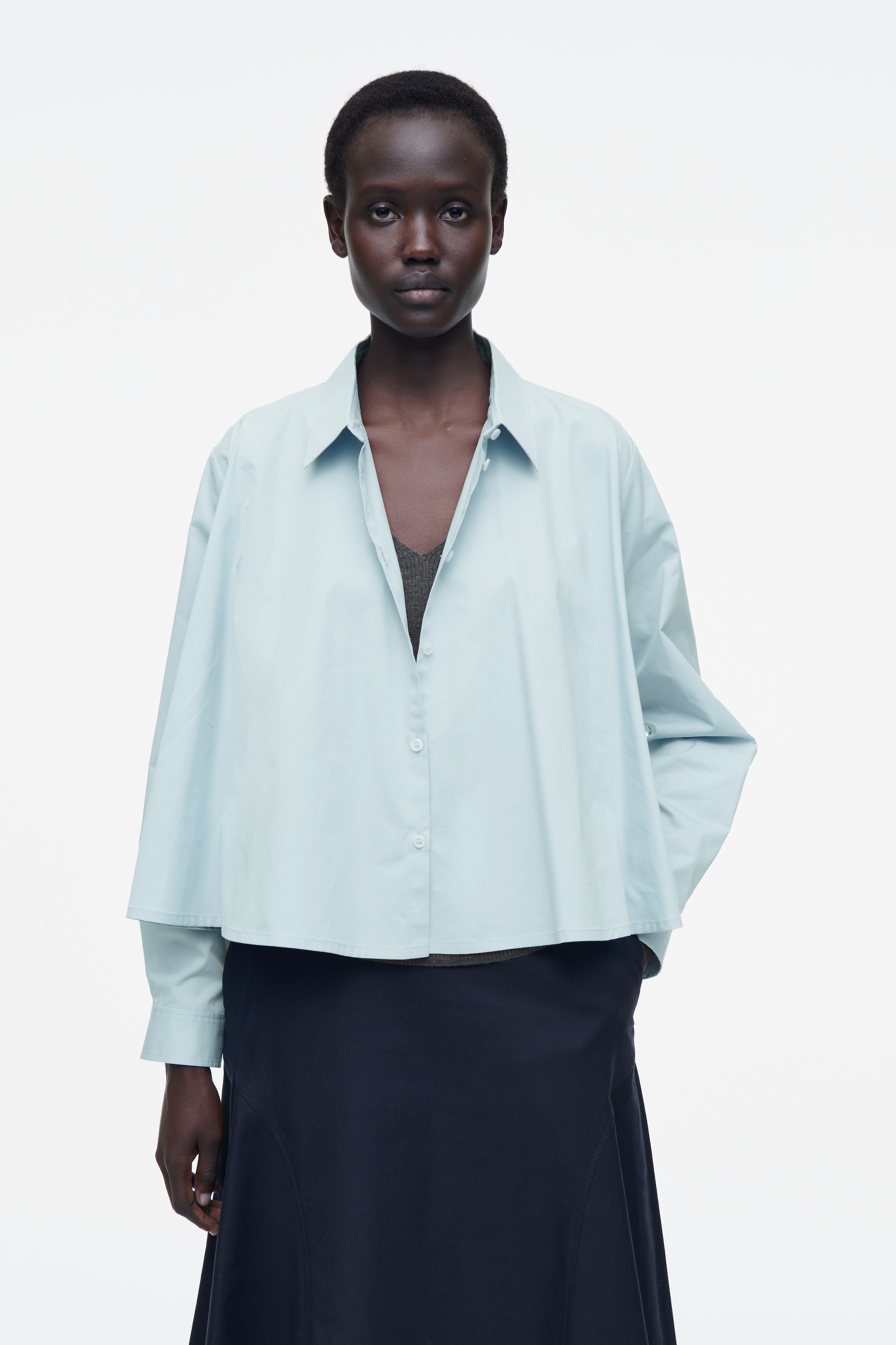 View larger image: RELAXED FLARED COTTON SHIRT - LIGHT BLUE - Ladies | H&M GB 1