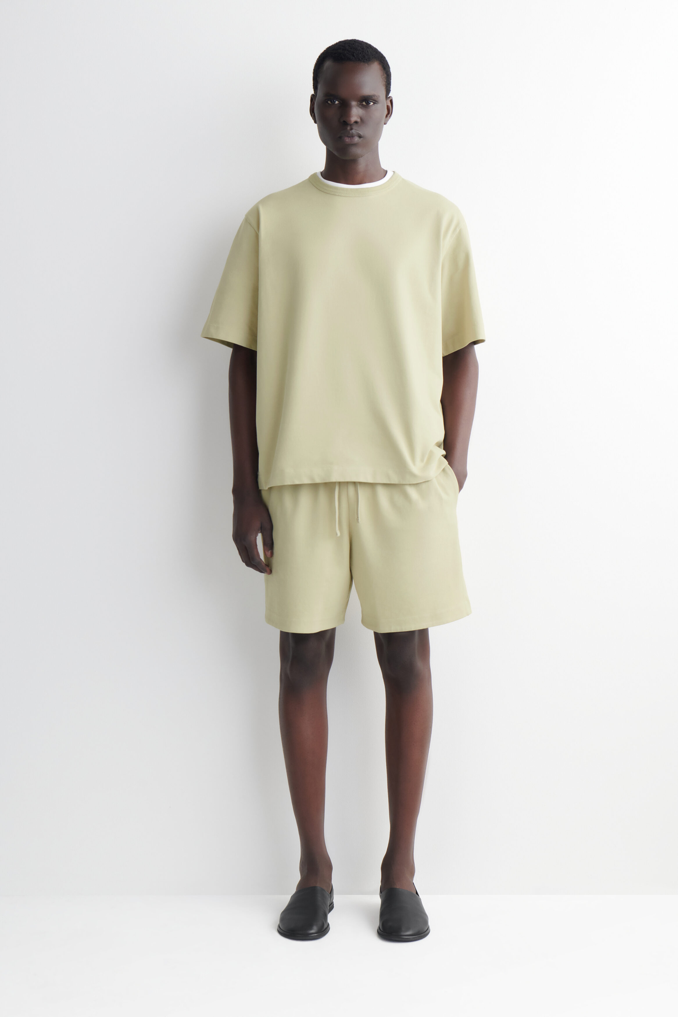 GARMENT-WASHED COTTON-JERSEY SHORTS