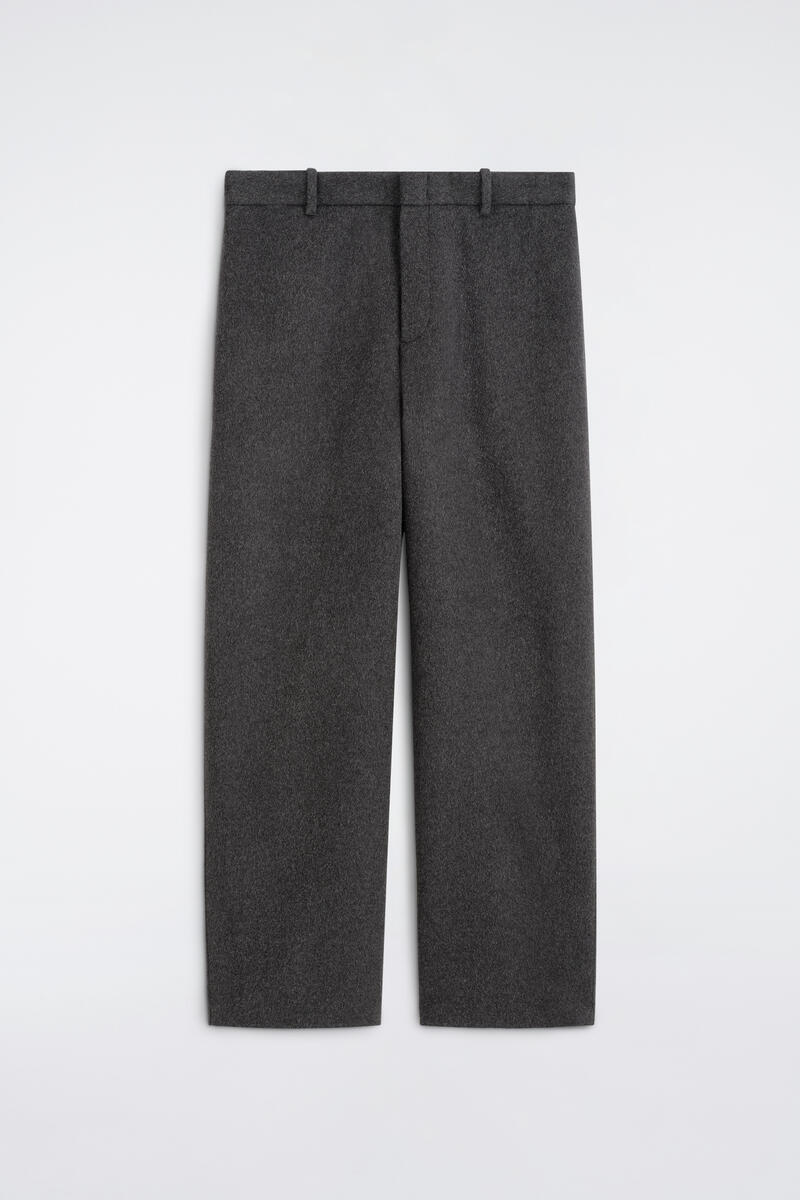 Double-Faced Wool Relaxed-Fit Wide-Leg Pants