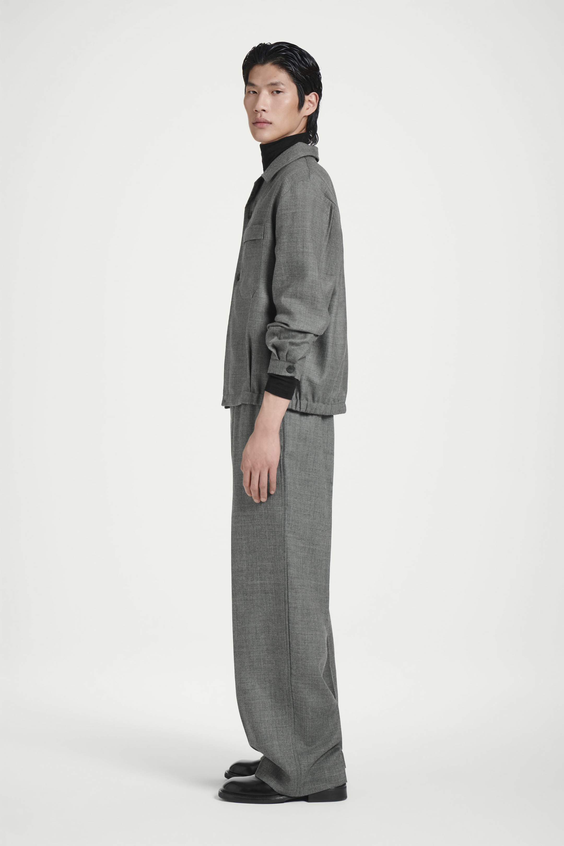 TAILORED WOOL-FLANNEL TRACK PANTS