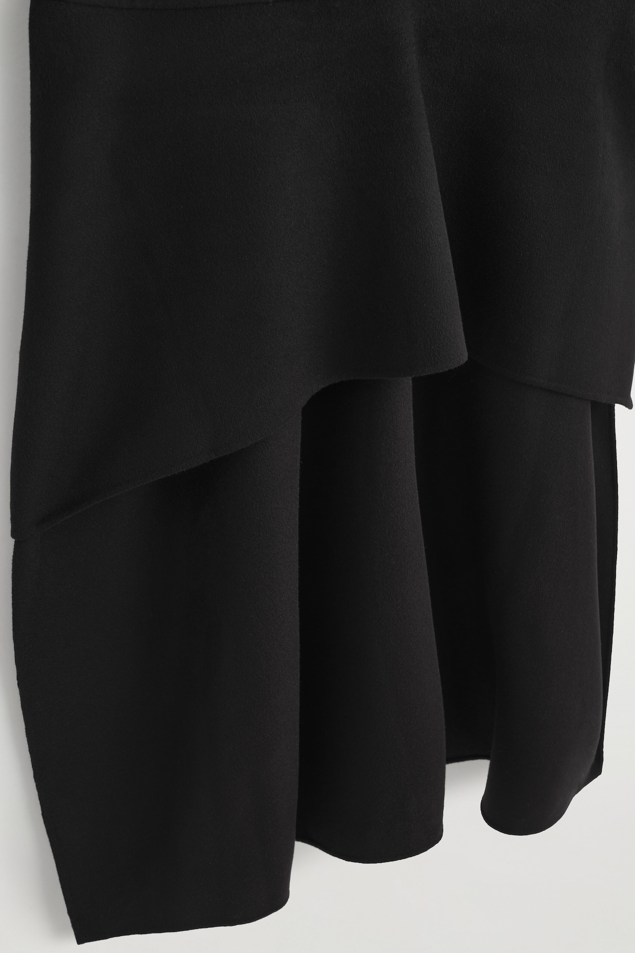 DROPPED-WAIST DOUBLE-FACED WOOL DRESS — CARBON