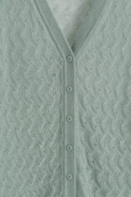 POINTELLE-KNIT MOHAIR CARDIGAN — LIGHT BLUE 1