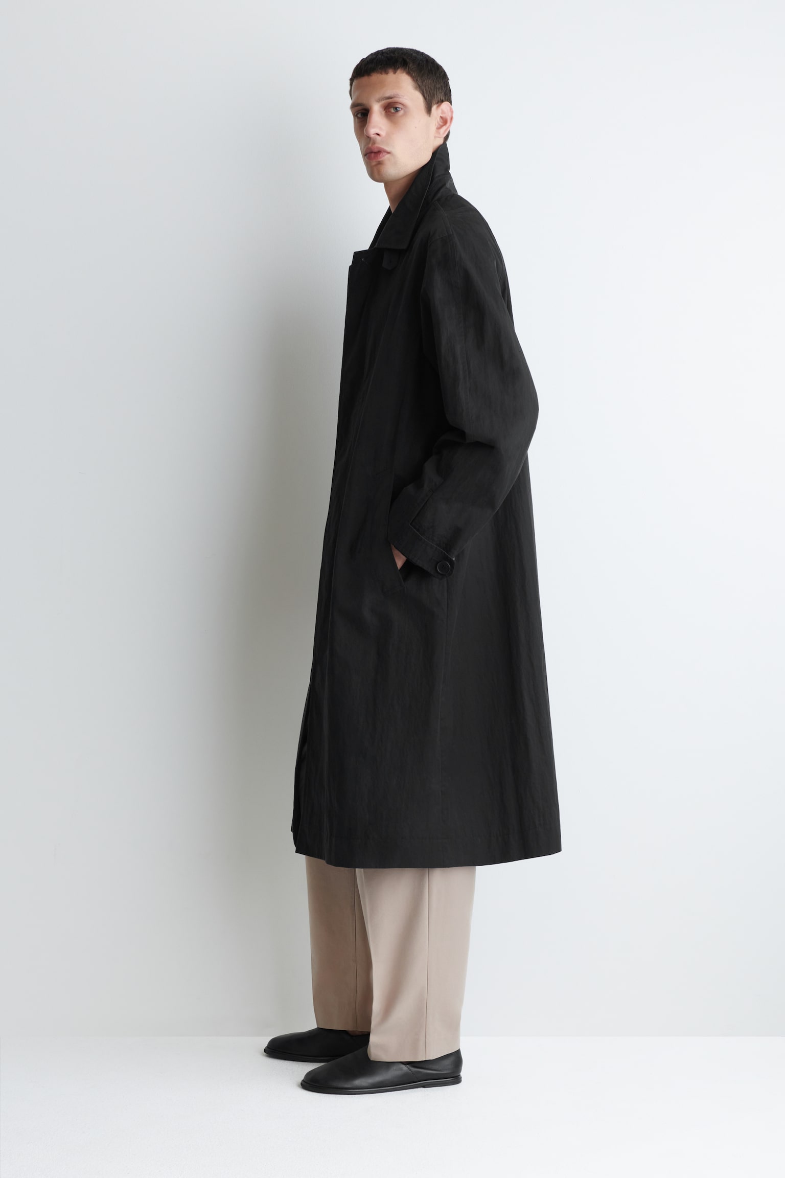 GABARDINA DE ALGODÓN - NEGRO - 8
