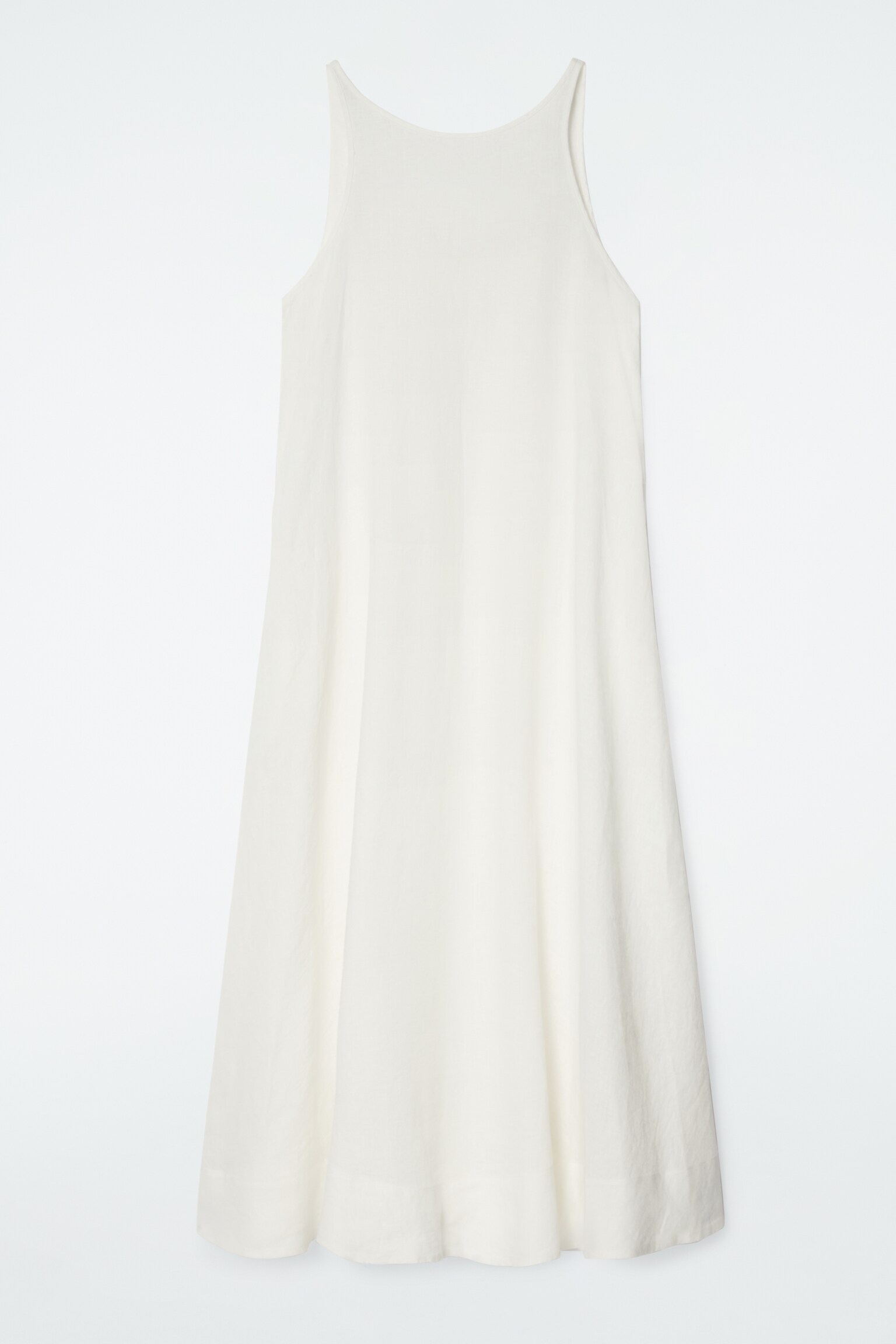 A-LINE LINEN MAXI DRESS - WHITE/BLACK - 1